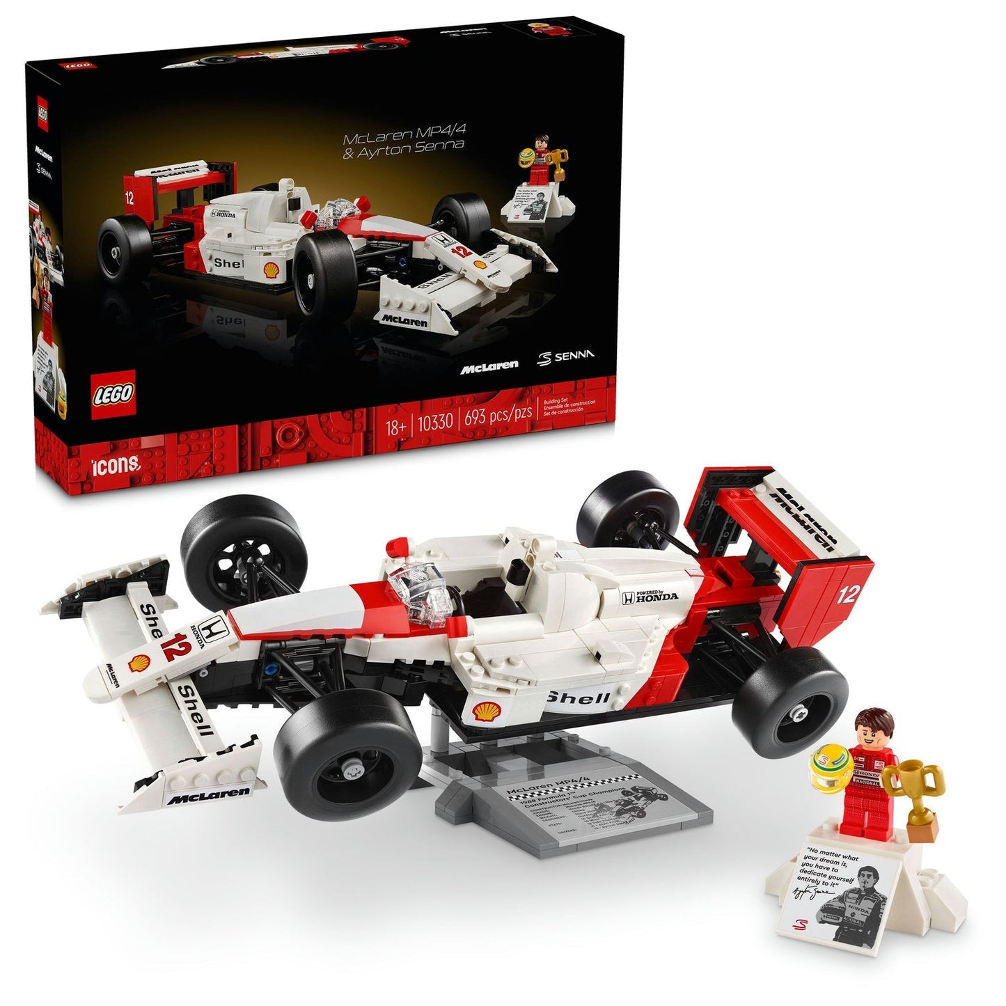 LEGO McLaren MP4/4 & Ayrton Senna Race Car