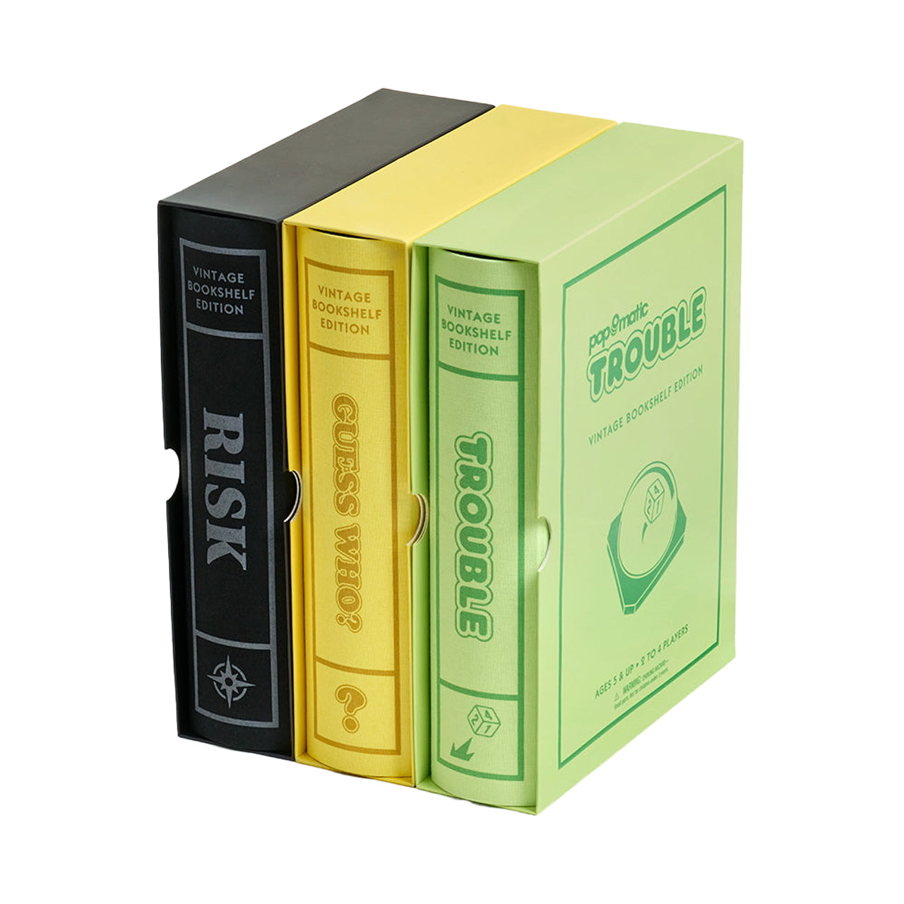 Vintage-Bücherregal-Spiele