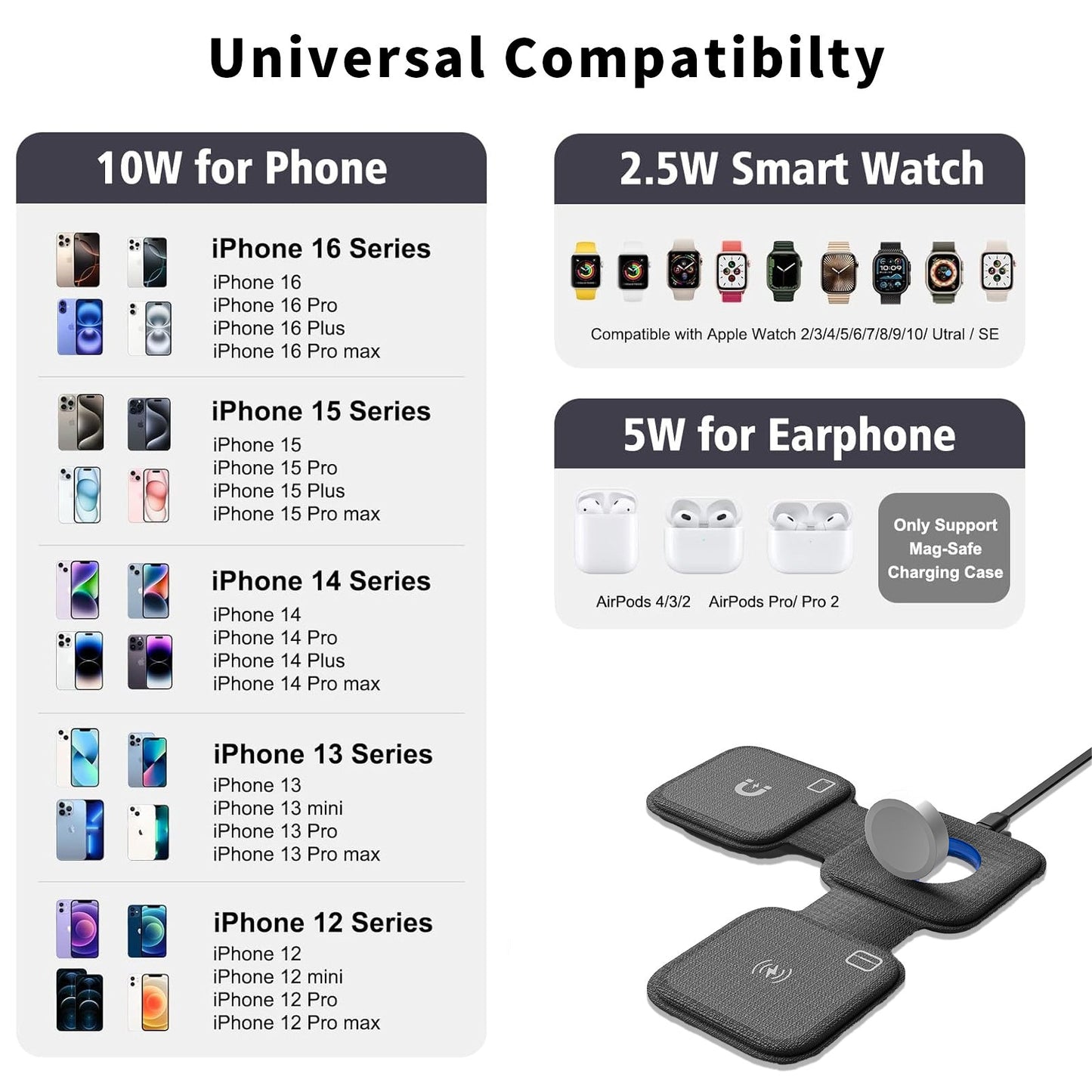 A-TECH FOLDING TRAVEL WIRELESS CHARGER CYBER MONDAY STEAL