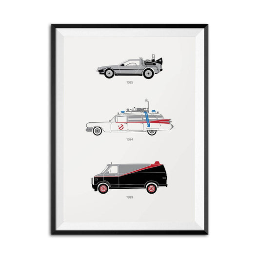 The 80's Movie Cars Framed Print