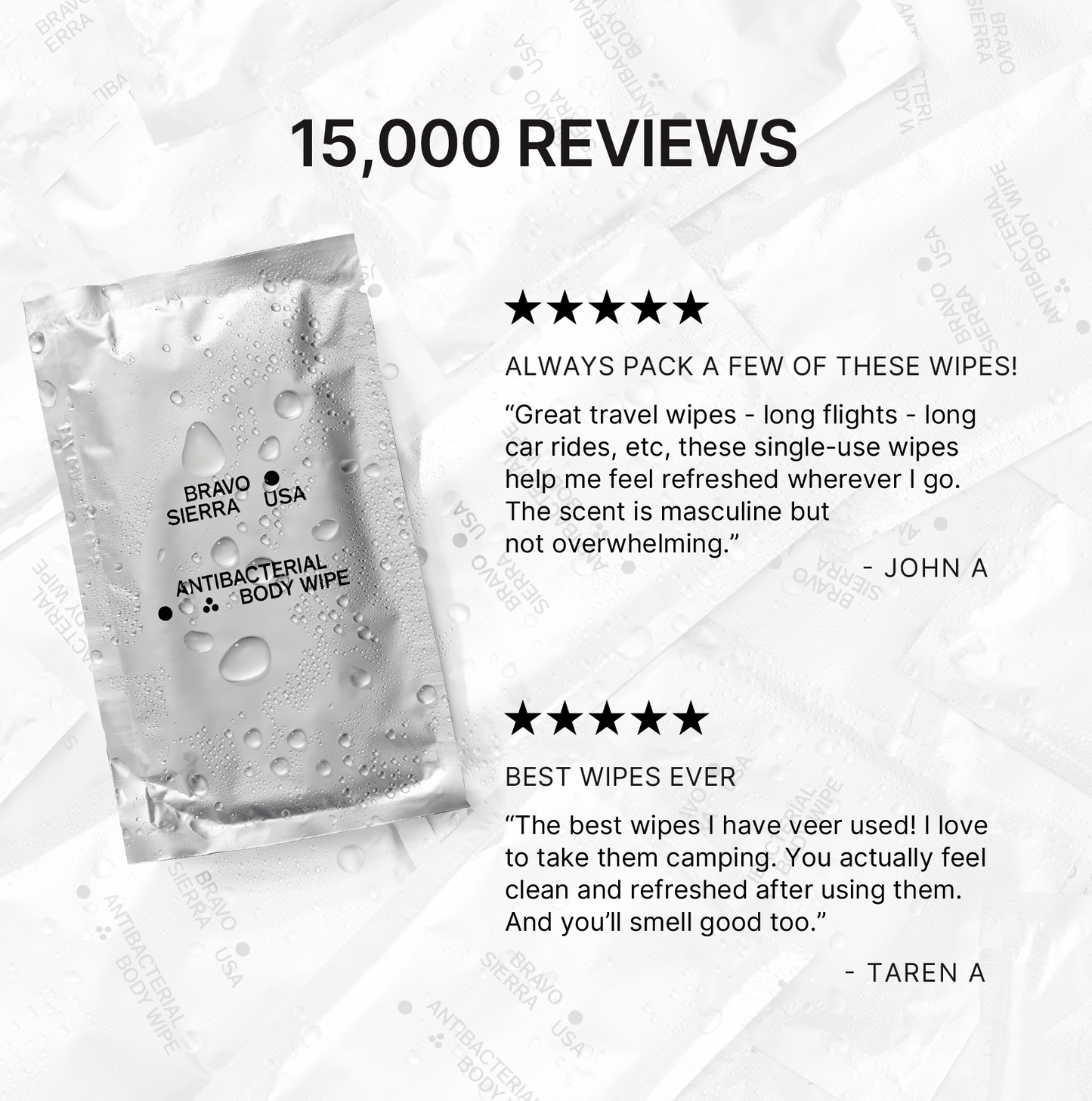 Bravo Sierra Antibacterial Body Wipes