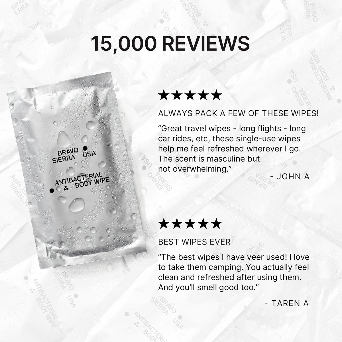 Bravo Sierra Antibacterial Body Wipes