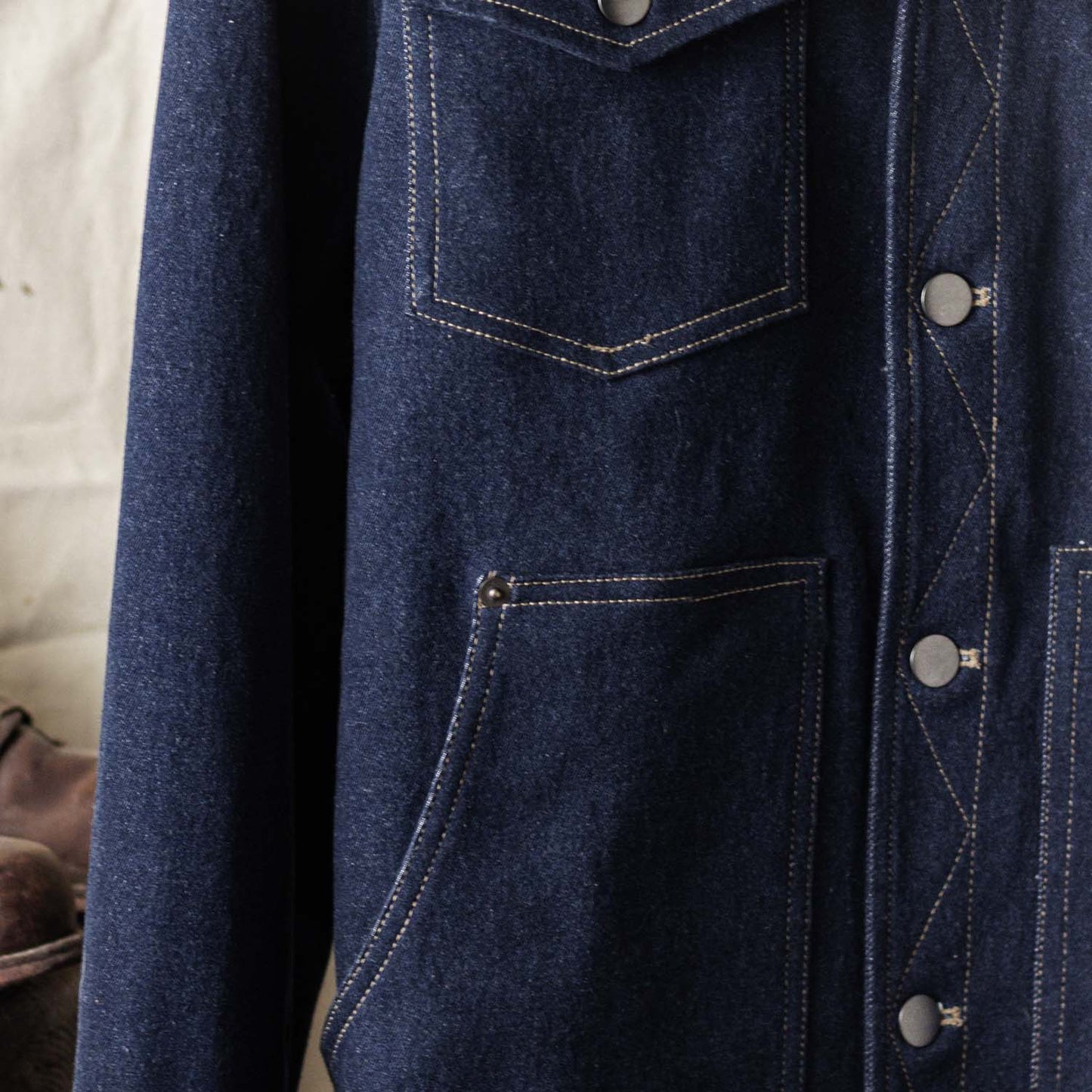 Bridge & Burn Dark Denim Burl Trucker Jacket