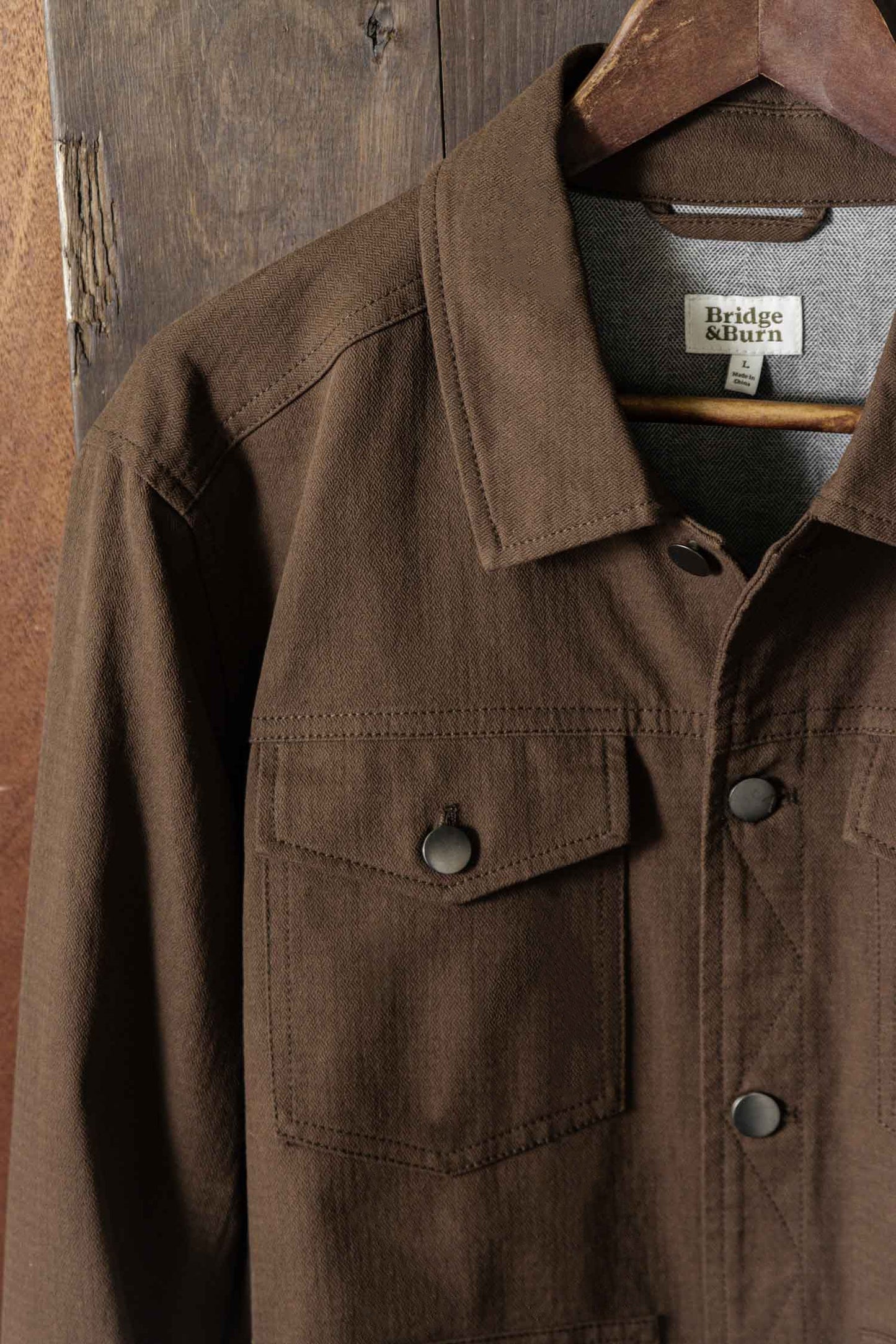 Bridge & Burn Burl Walnut Trucker Jacket