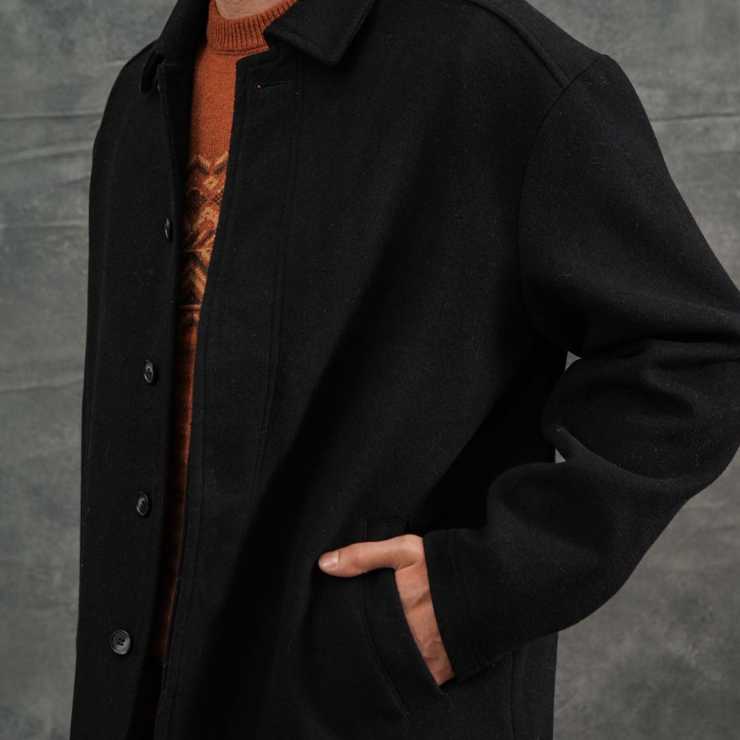 Bridge & Burn Black Clive Car Coat
