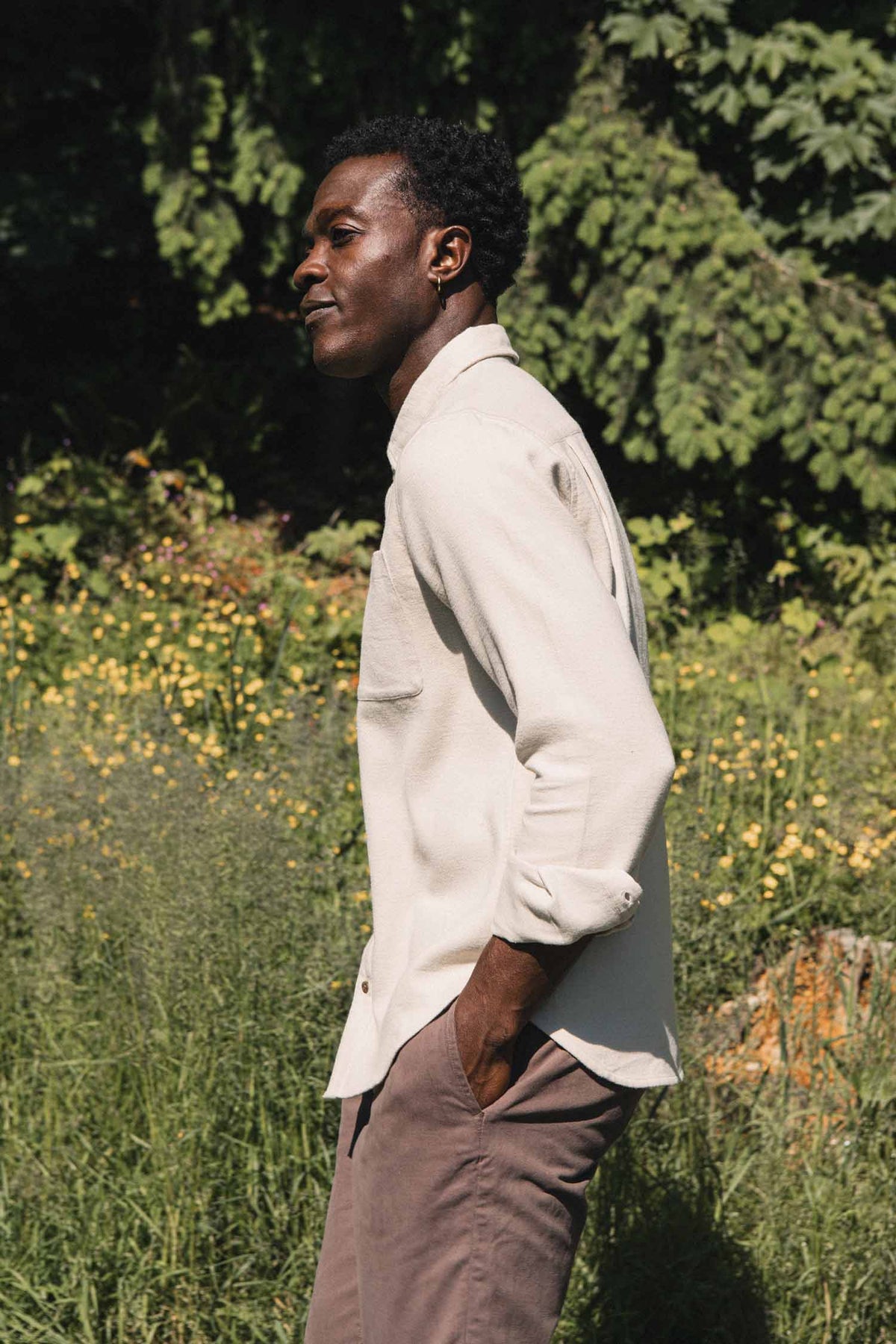 Sutton Slim Shirt / Fawn Flannel