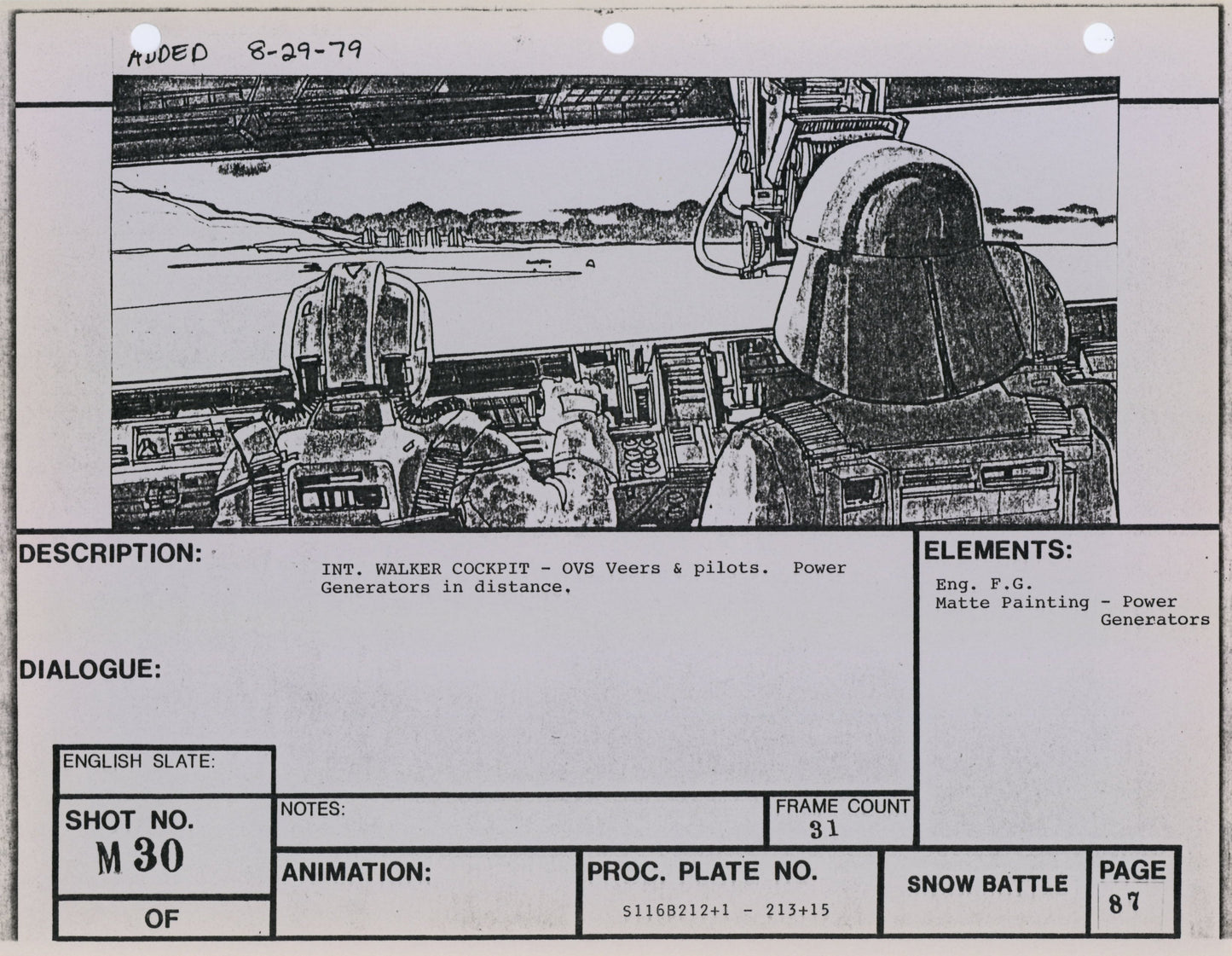 Empire Strikes Back VFX Storyboard: Snow Battle 30