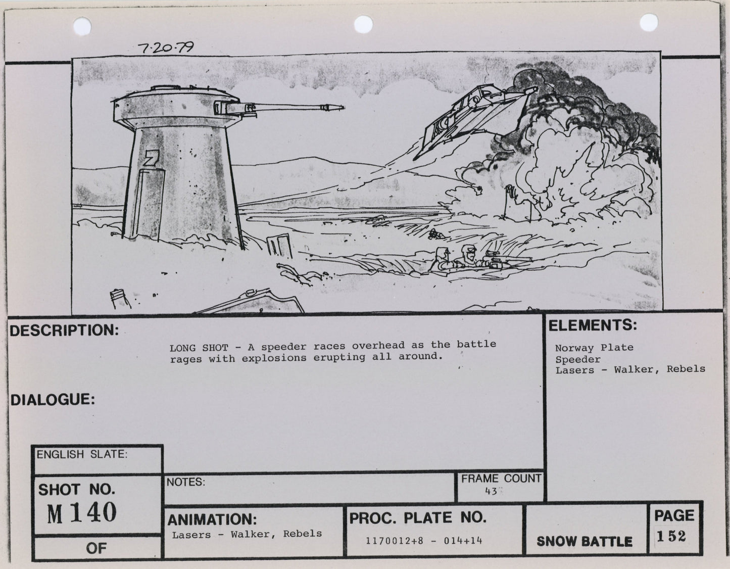 Empire Strikes Back VFX Storyboard: Snow Battle 140
