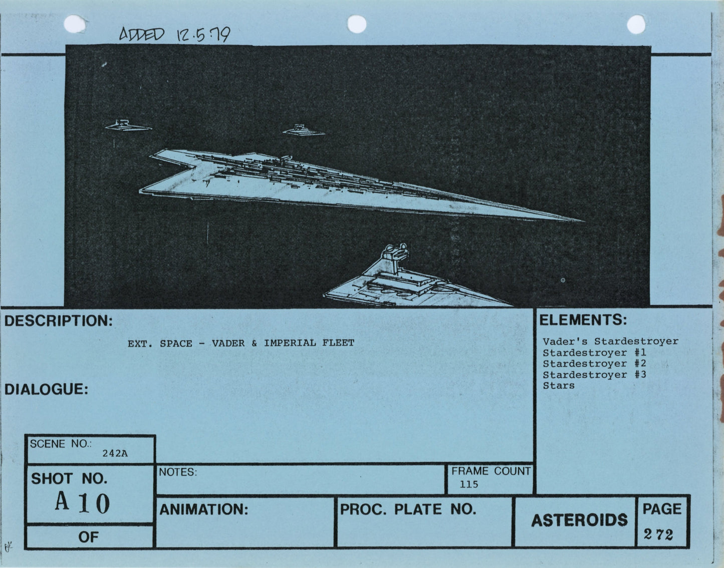Empire Strikes Back VFX Storyboard: Asteroids 10