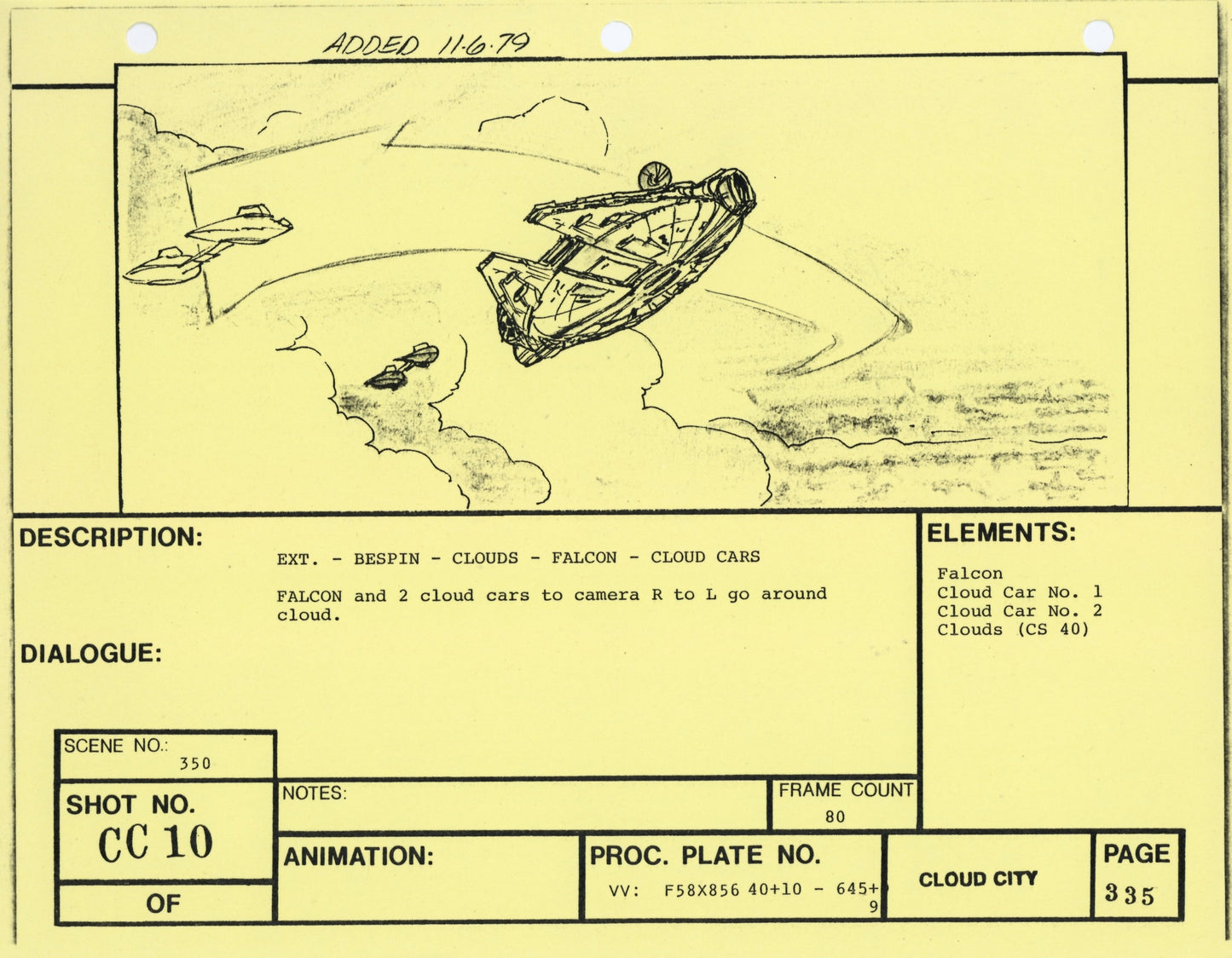 Empire Strikes Back VFX Storyboard: Cloud City 10