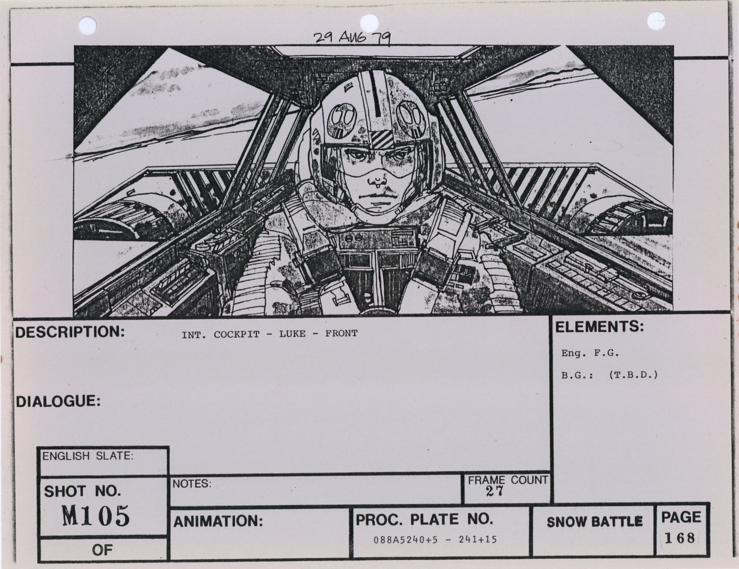 Empire Strikes Back VFX Storyboard: Snow Battle 105