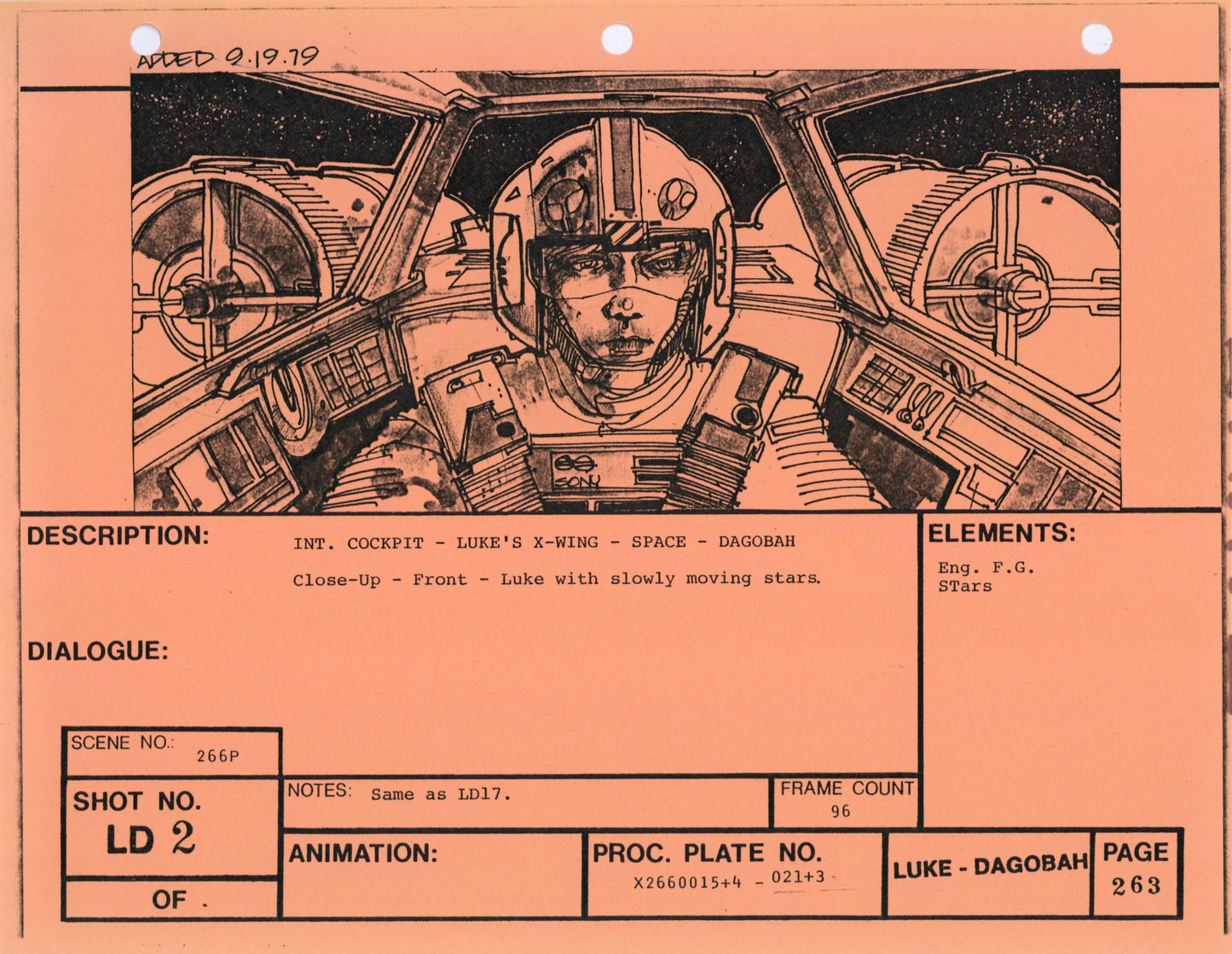 Empire Strikes Back VFX Storyboard: Luke Dagobah 2
