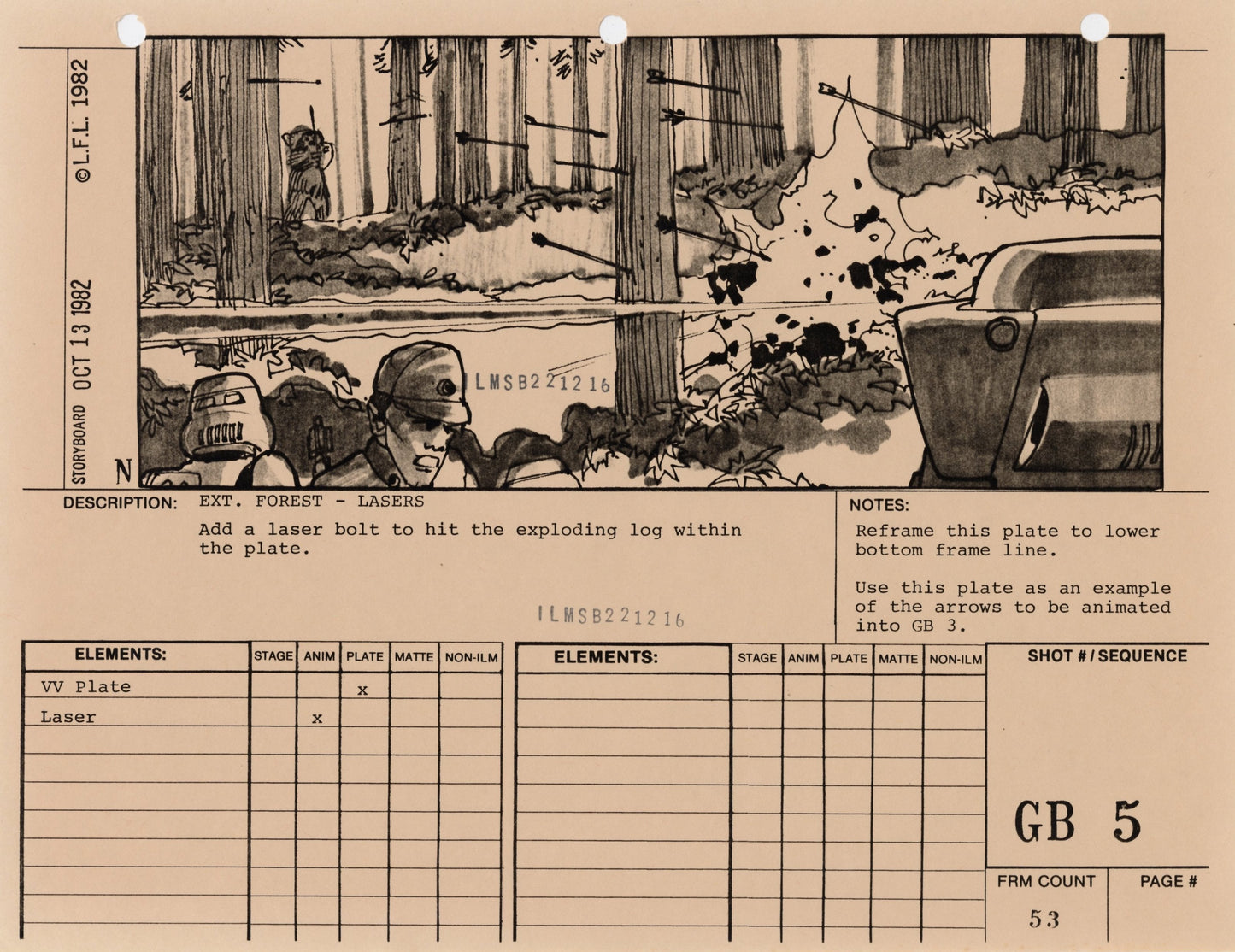 Star Wars: Return of the Jedi - Photostat Storyboard: Ground Battle 5