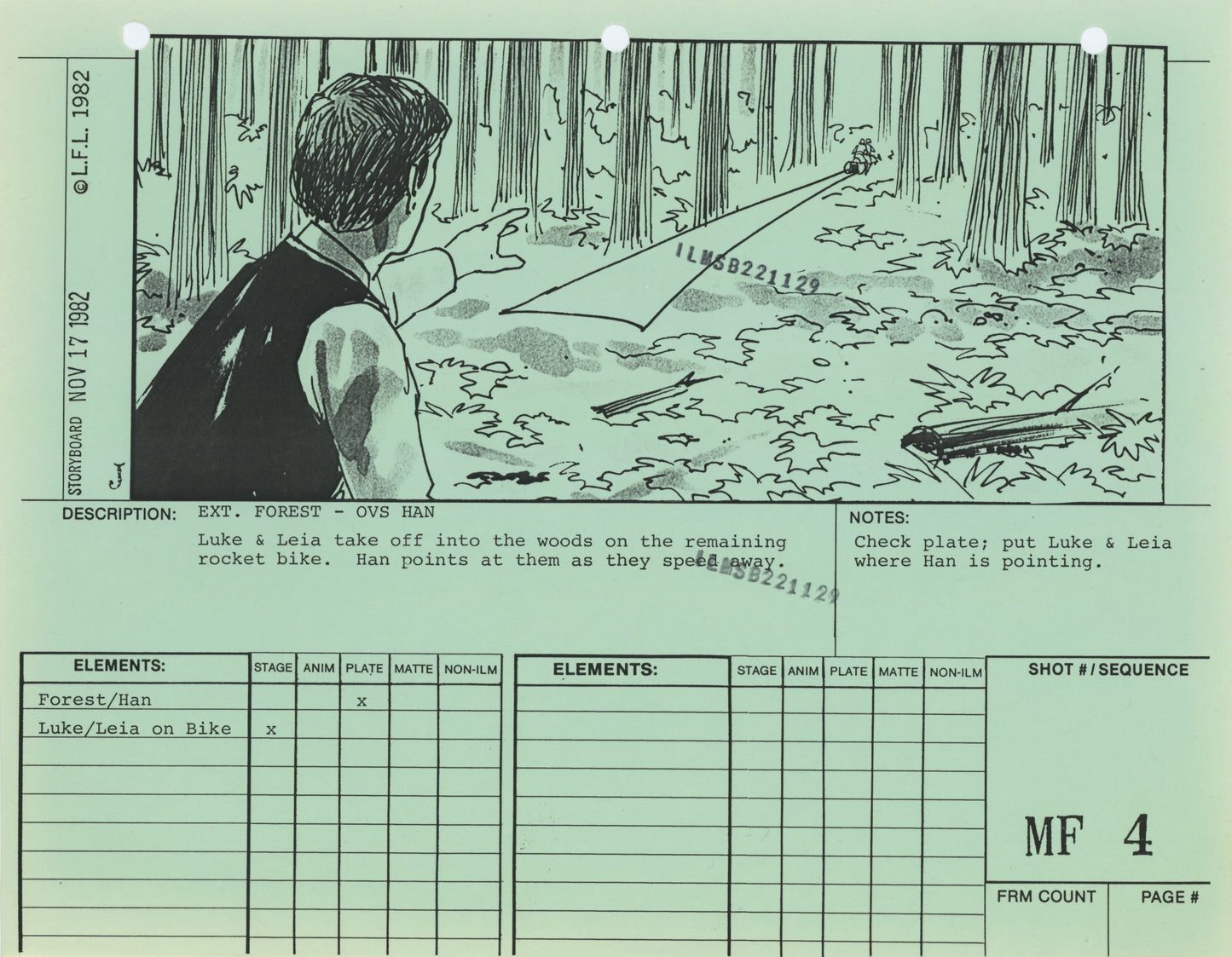Star Wars: Return of the Jedi - VFX Storyboard: Misc. Forest 4