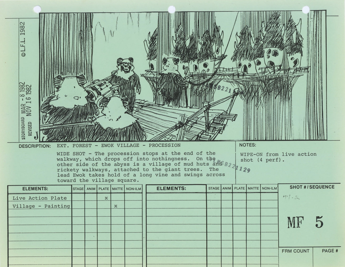 Star Wars: Return of the Jedi - VFX Storyboard: Misc. Forest 5