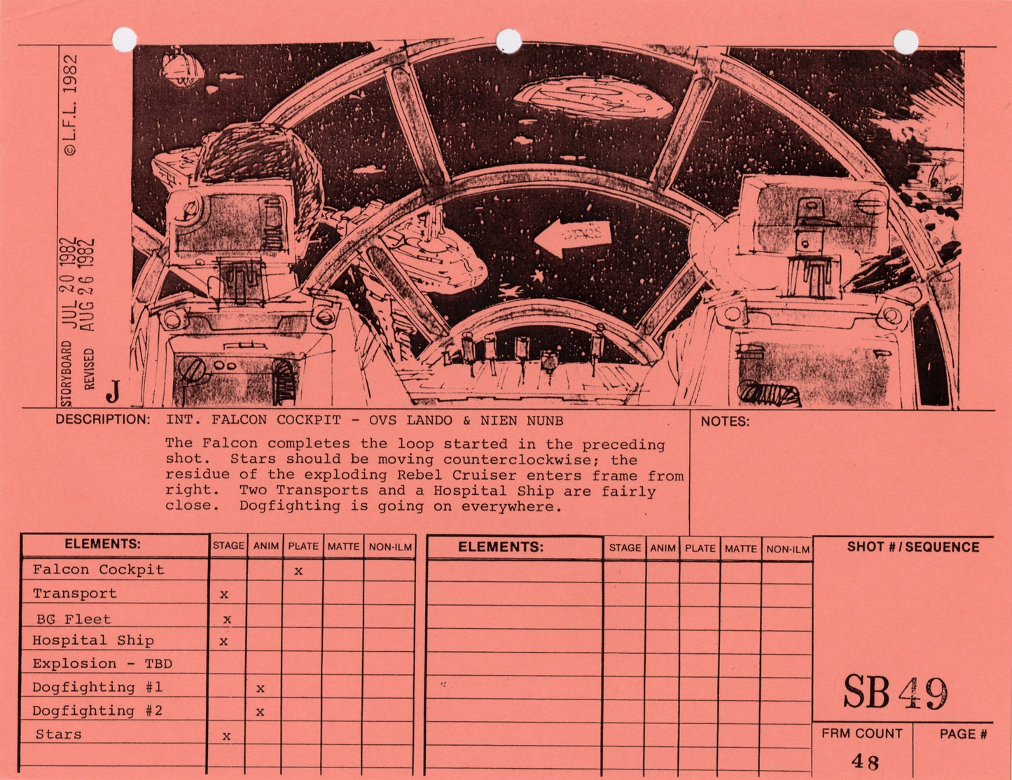 Star Wars: Return of the Jedi - VFX Storyboard: Space Battle 49