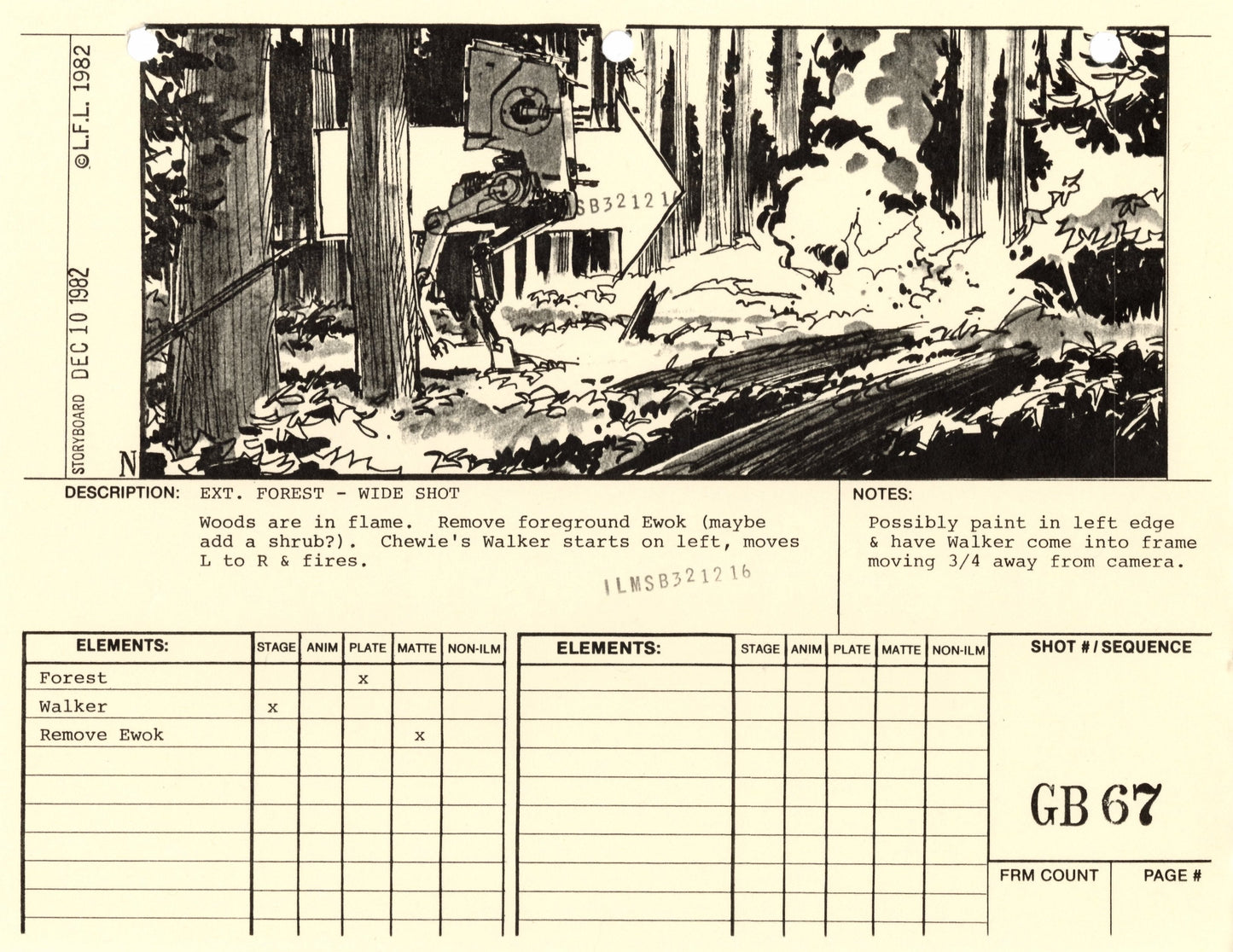 Star Wars: Return of the Jedi - VFX Storyboard: Ground Battle 67