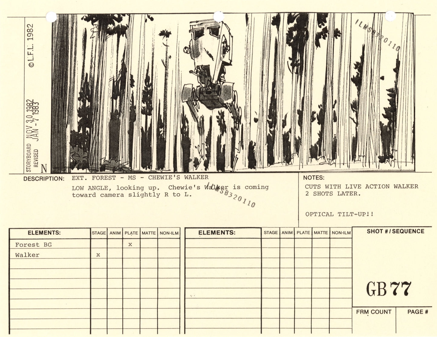Star Wars: Return of the Jedi - VFX Storyboard: Ground Battle 77