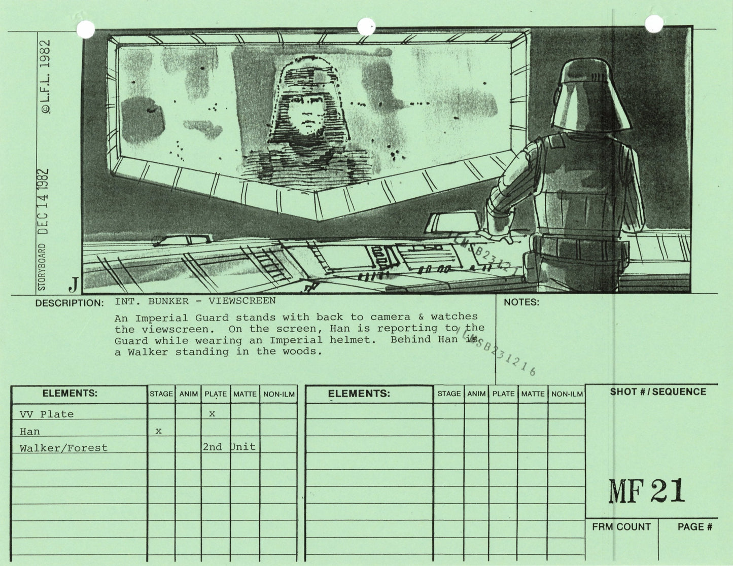 Star Wars: Return of the Jedi - VFX Storyboard: Misc. Forest 21