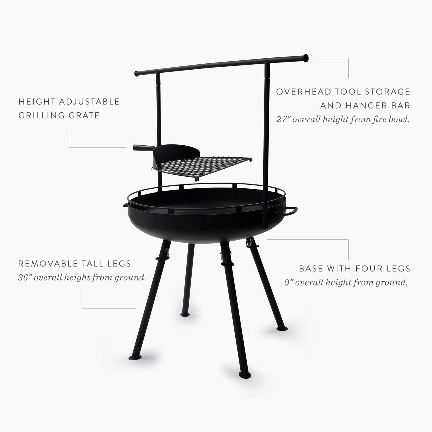 BareBones Cowboy Fire Pit Grill