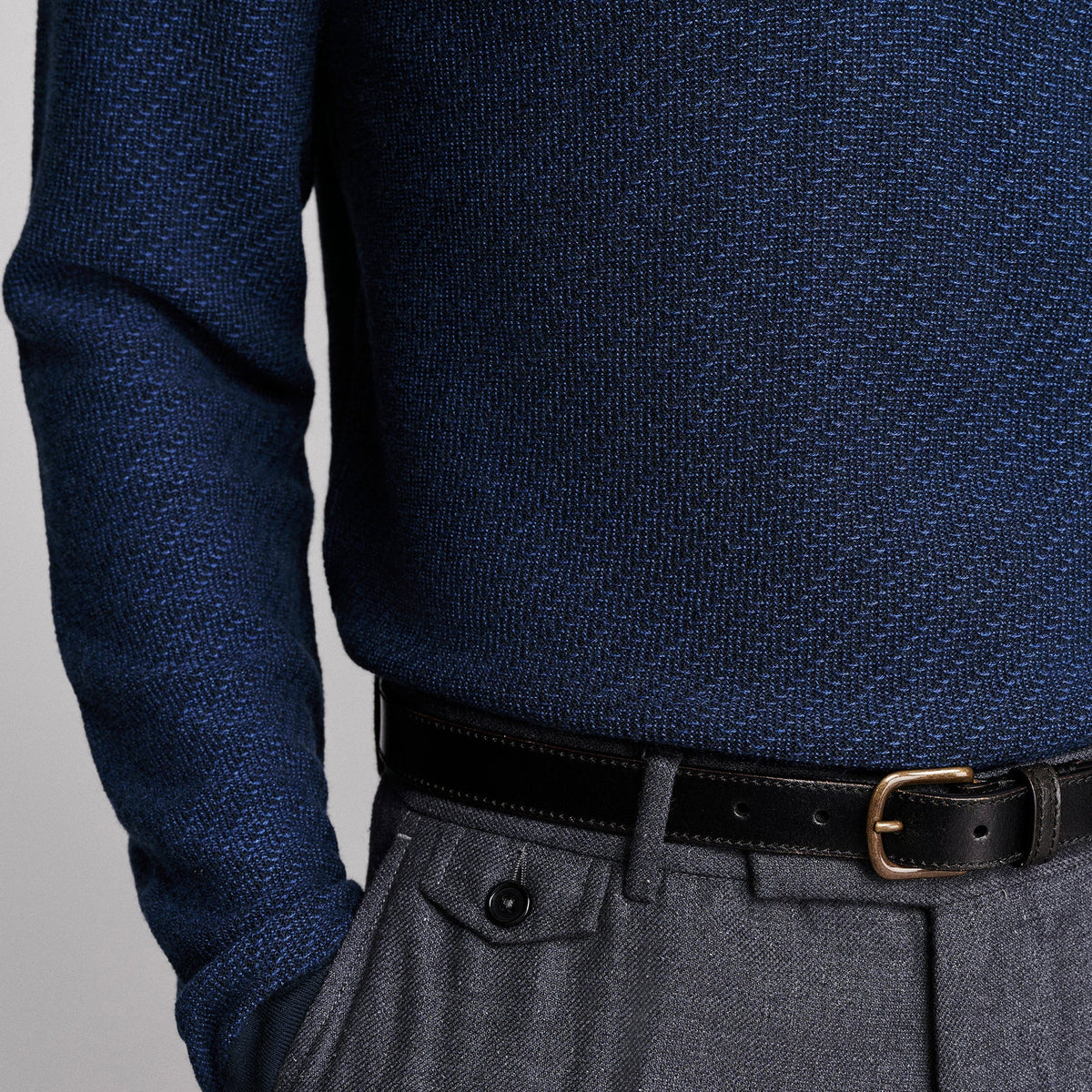 Billy Reid Step Jacquard Sweater Polo
