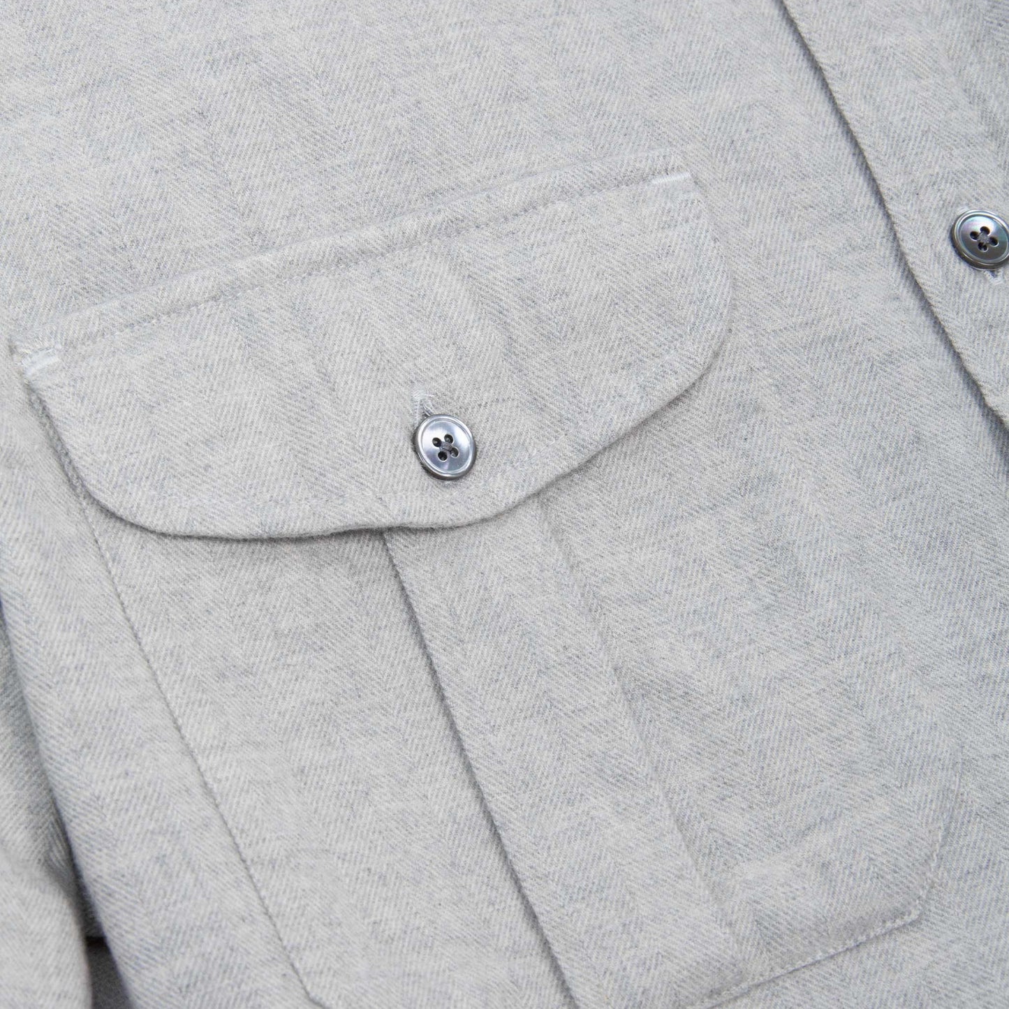 Rivay Cortina Brushed Cotton Camp Shirt in Light Grey