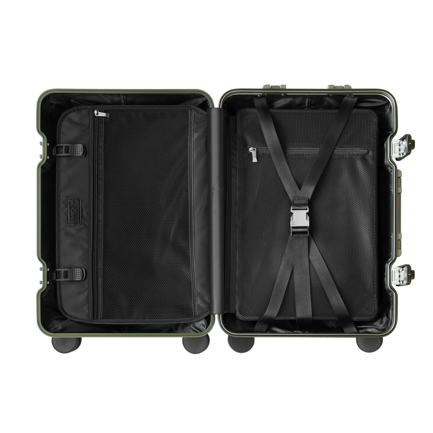 TREVA Aluminum Army Green Suitcase