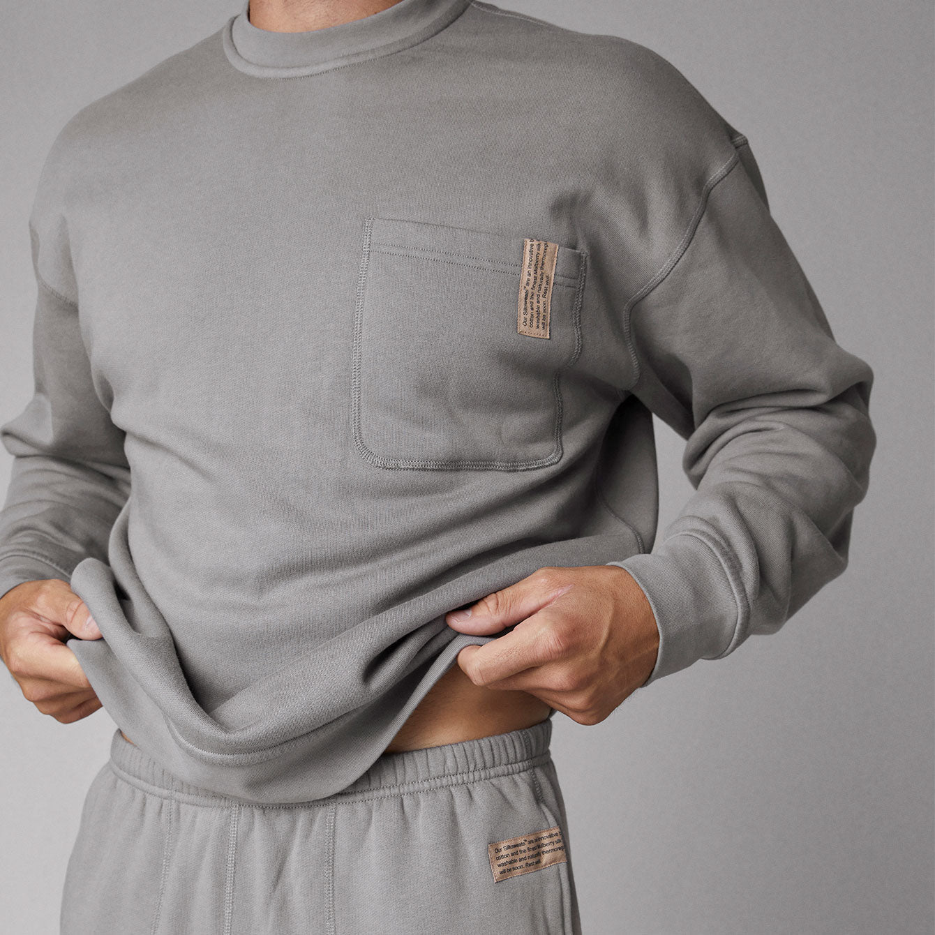 Lunya Men’s Ebbing Fog Silksweats Reversible Sweatshirt
