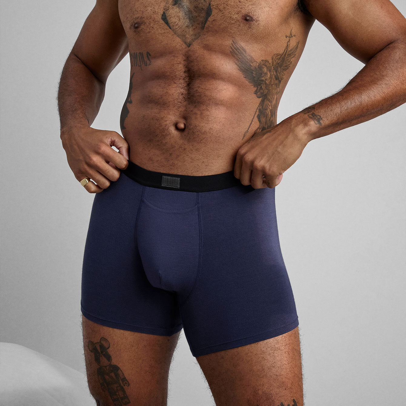 Lunya Men's Deep Blue Soft Modal Boxer Brief