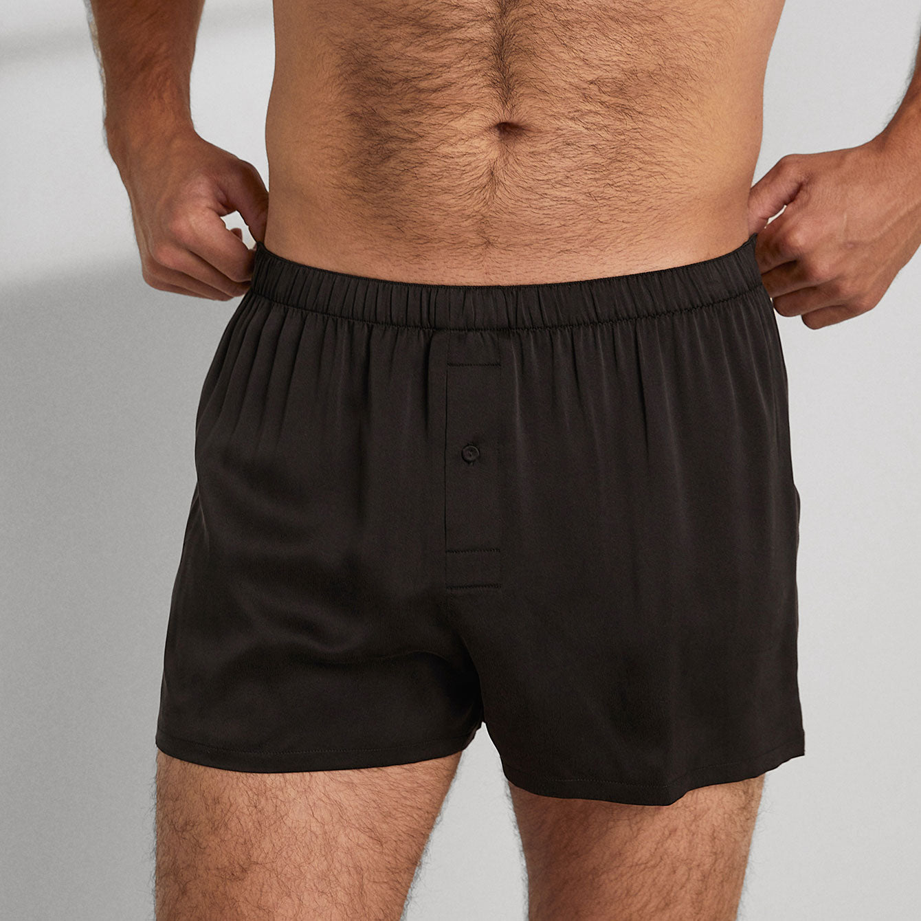 Lunya Men's Black Washable Silk Boxer
