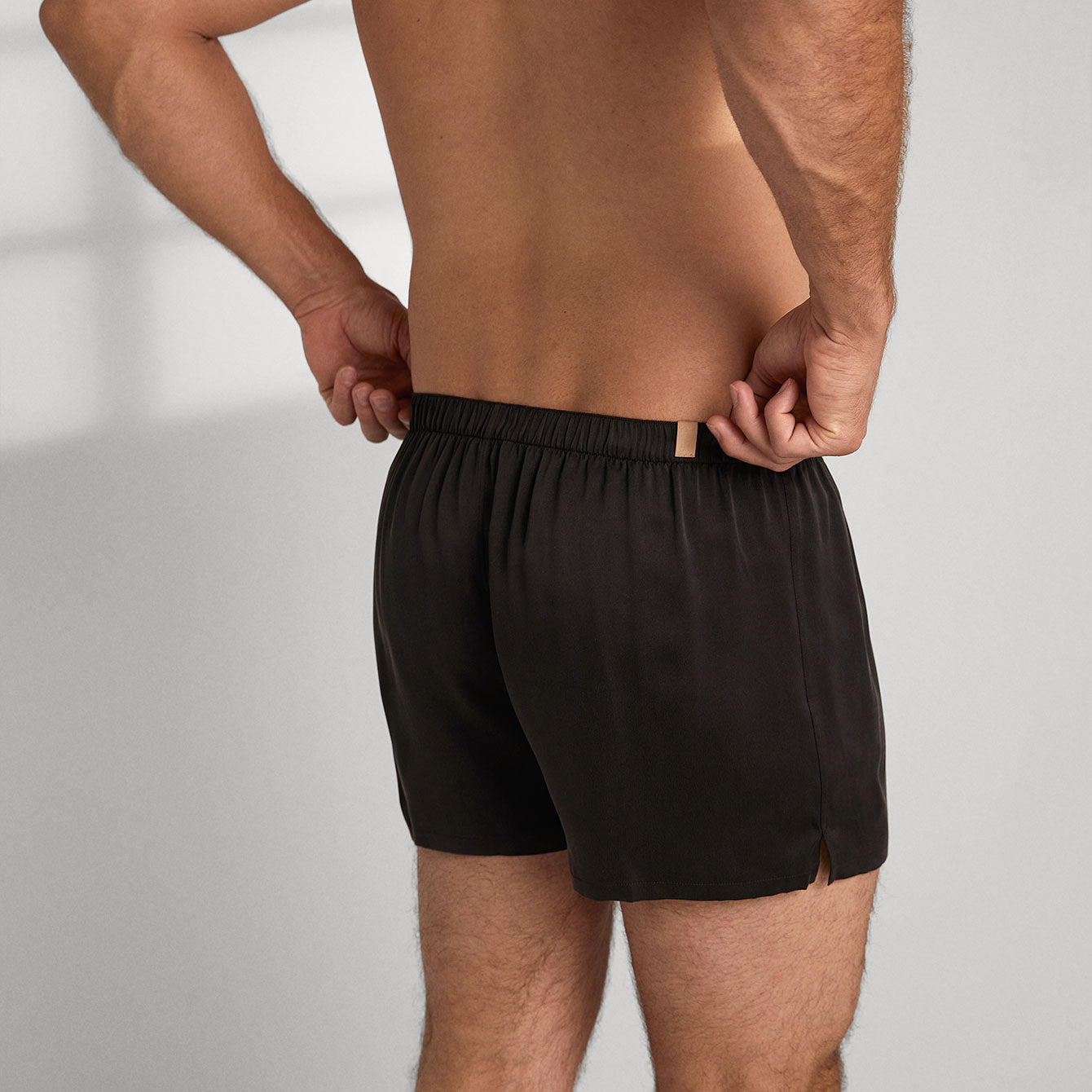 Lunya Men's Black Washable Silk Boxer
