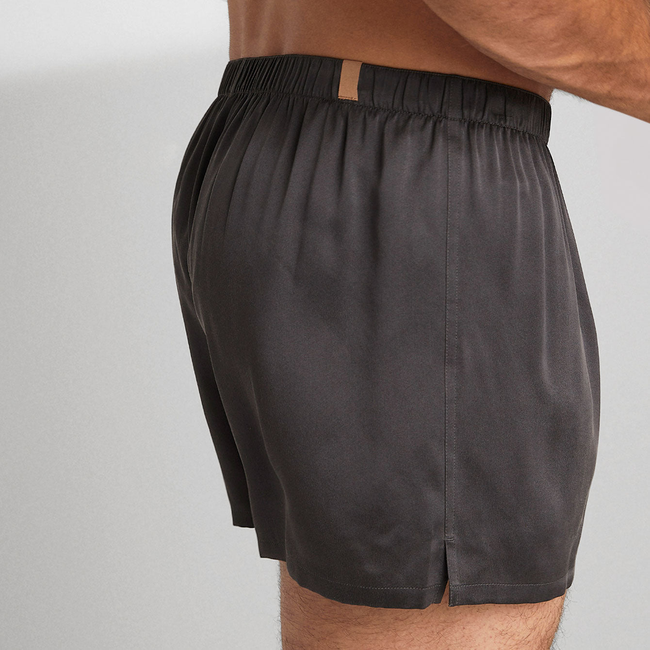 Lunya Men's Meditative Grey Washable Silk Boxer