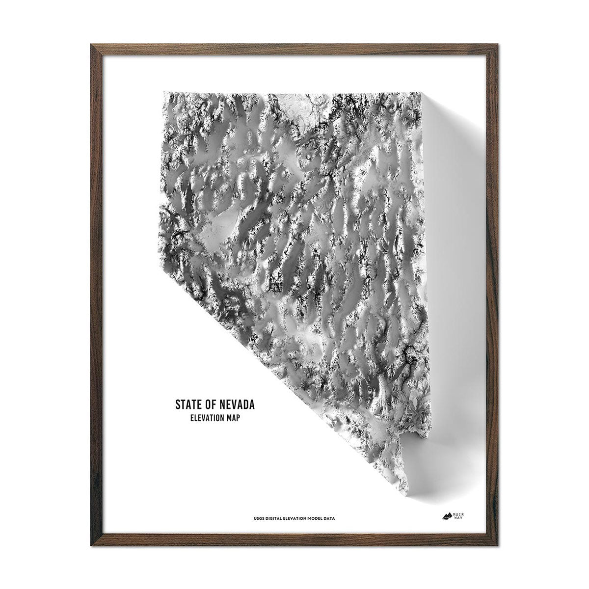 Nevada Elevation Map | Uncrate Supply