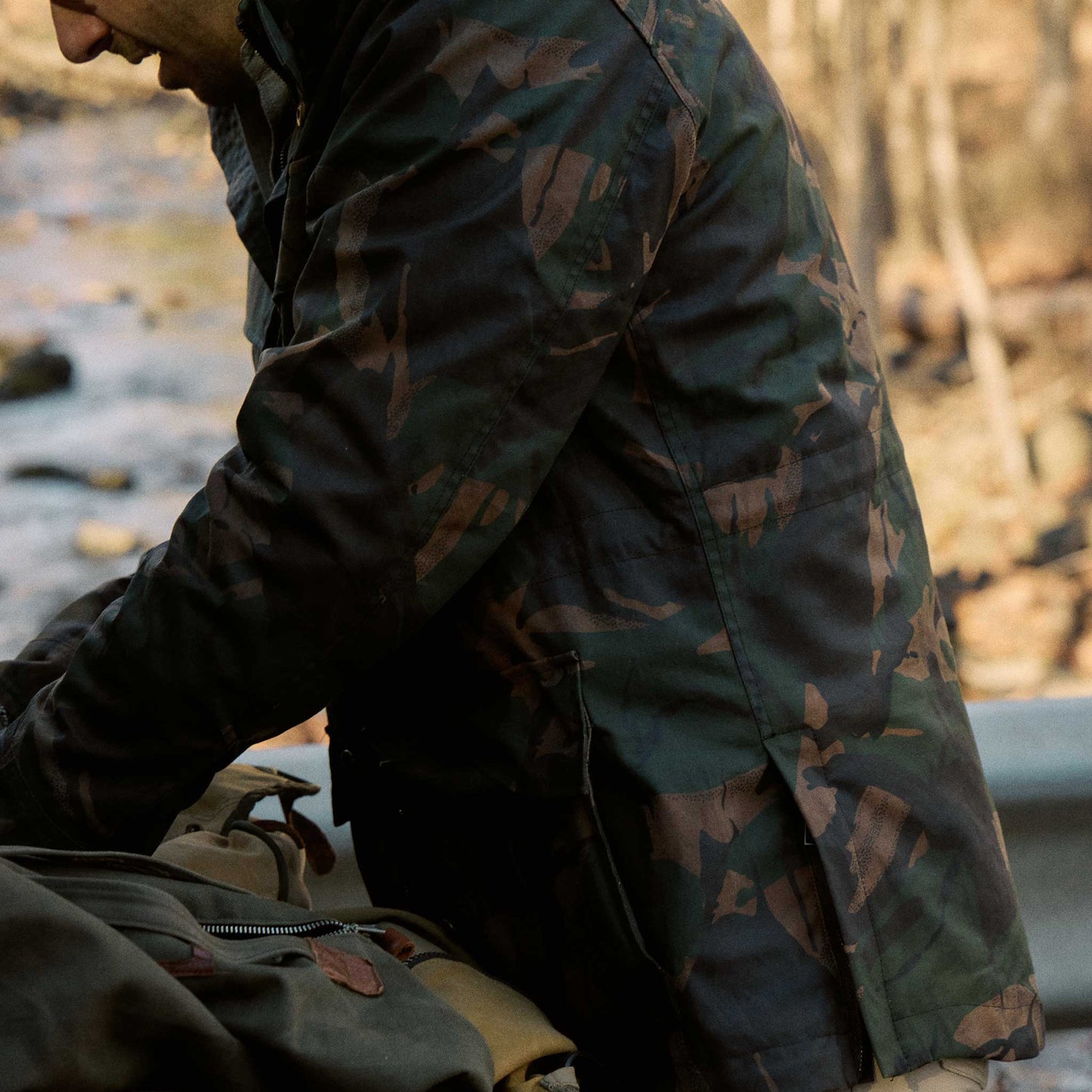 Rivay Waxed Cotton Camo Field Jacket