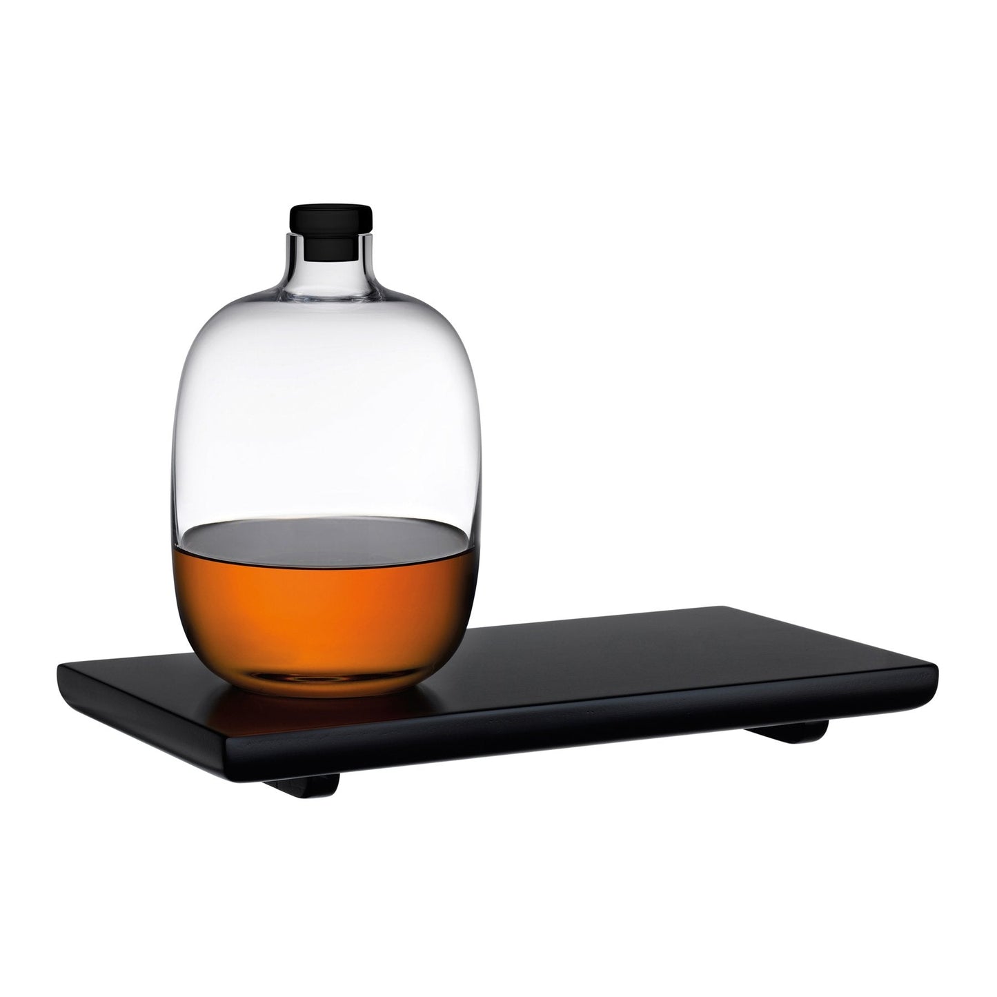 Nude Malt Whiskey Bottle with Wooden Tray