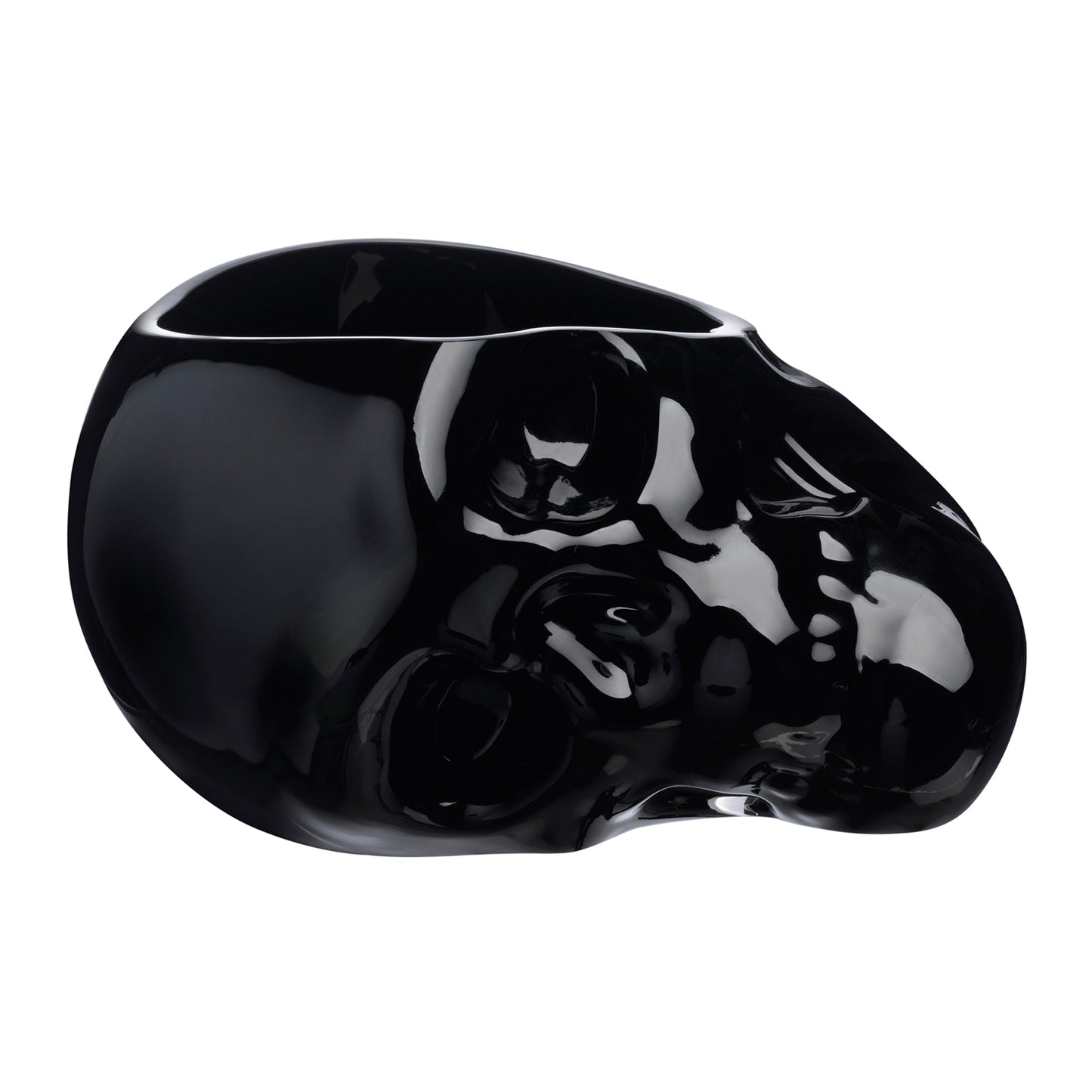 Nude Glass Memento Mori Faceted Skull Bowl