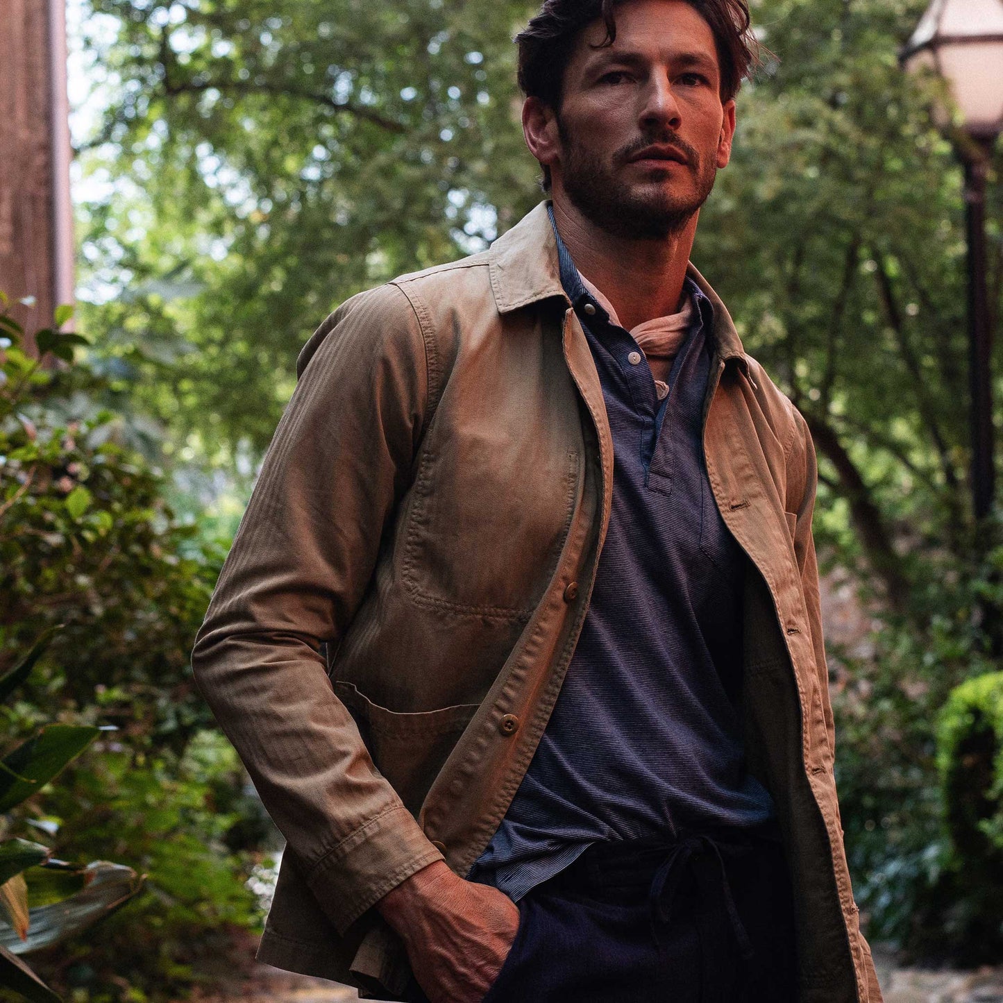 Rivay Garment Dyed Khaki Chore Jacket