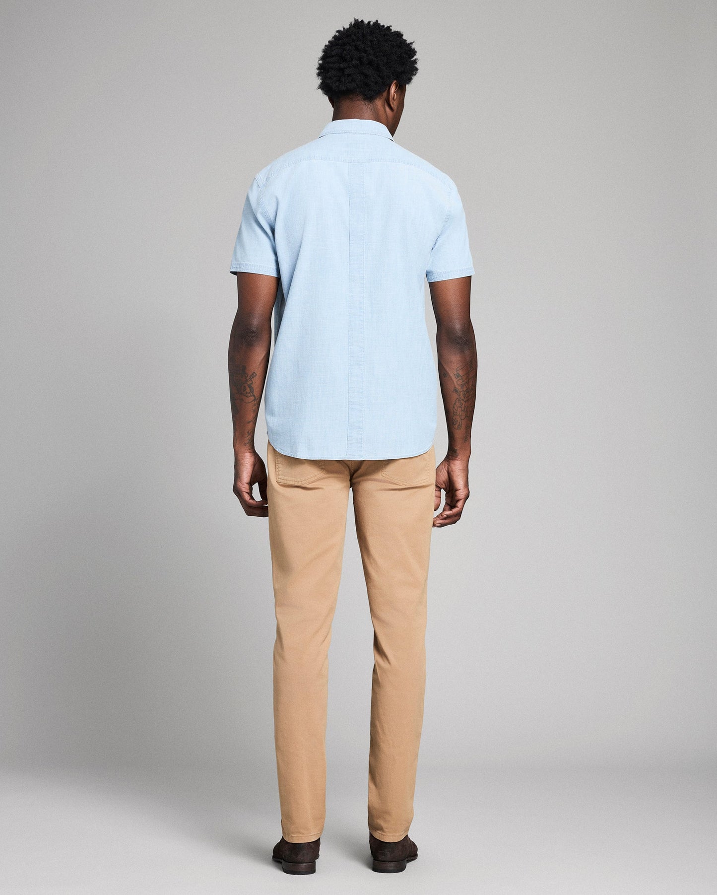 Billy Reid Short Sleeve Chambray Donelson Shirt