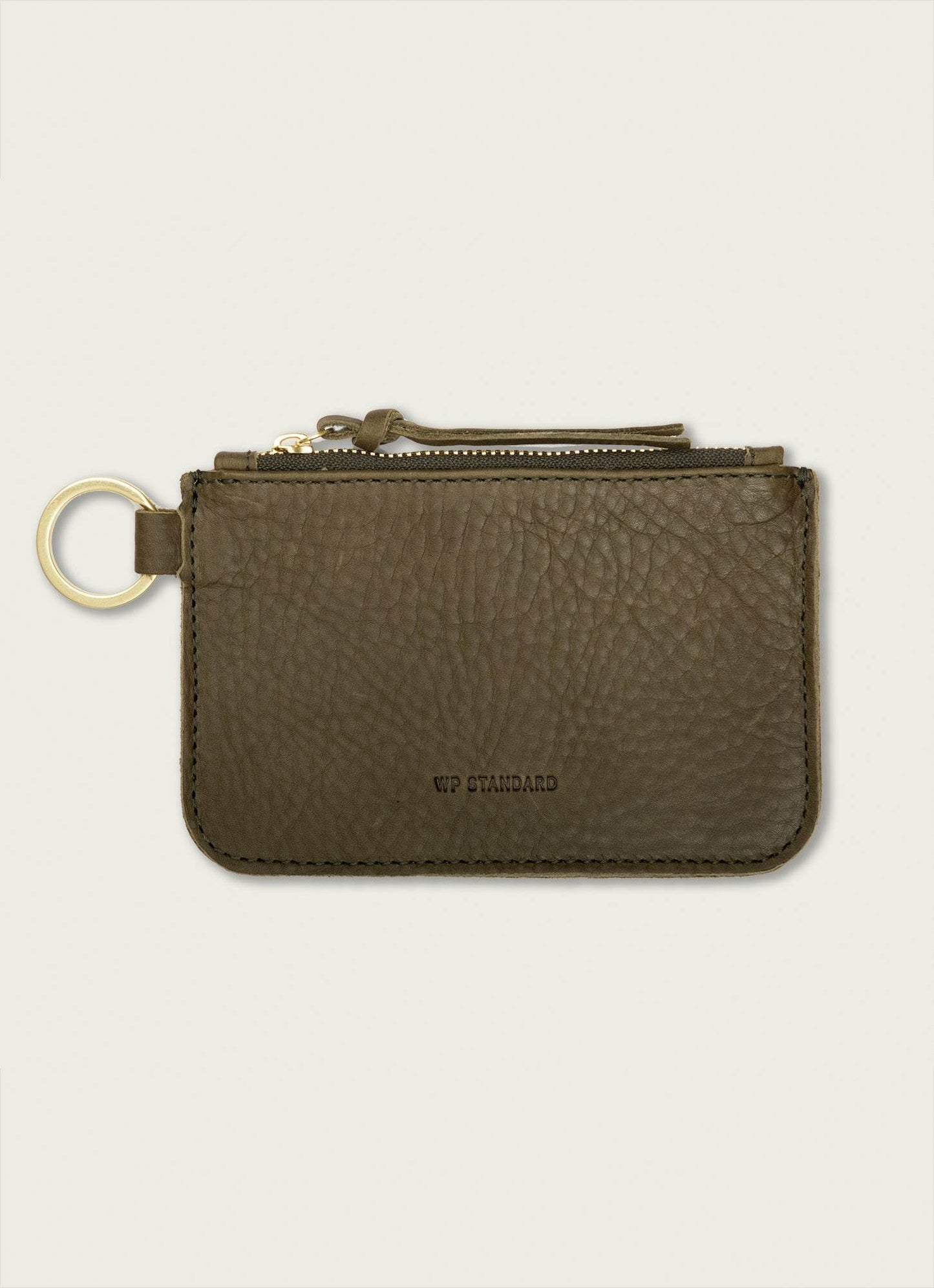 WP Standard Leather Zip Key Pouch Olive