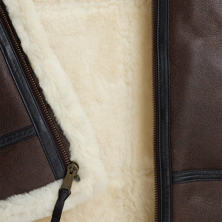 Alpha Industries B-3 Sherpa Leather Bomber Jacket