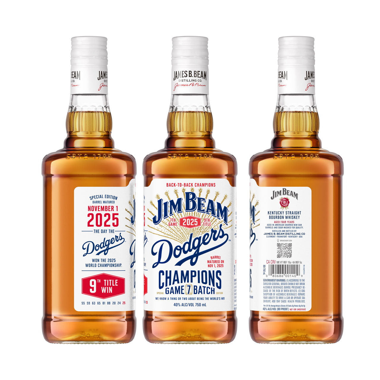 Jim Beam Dodgers Champions Edition Bourbon Set