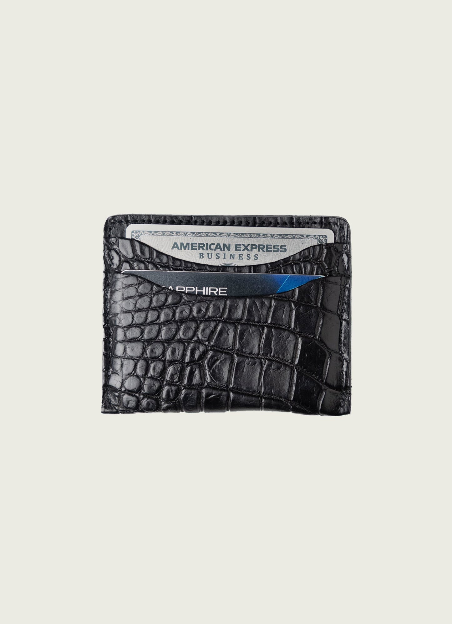 WP Standard Crocodile Card Wallet Black