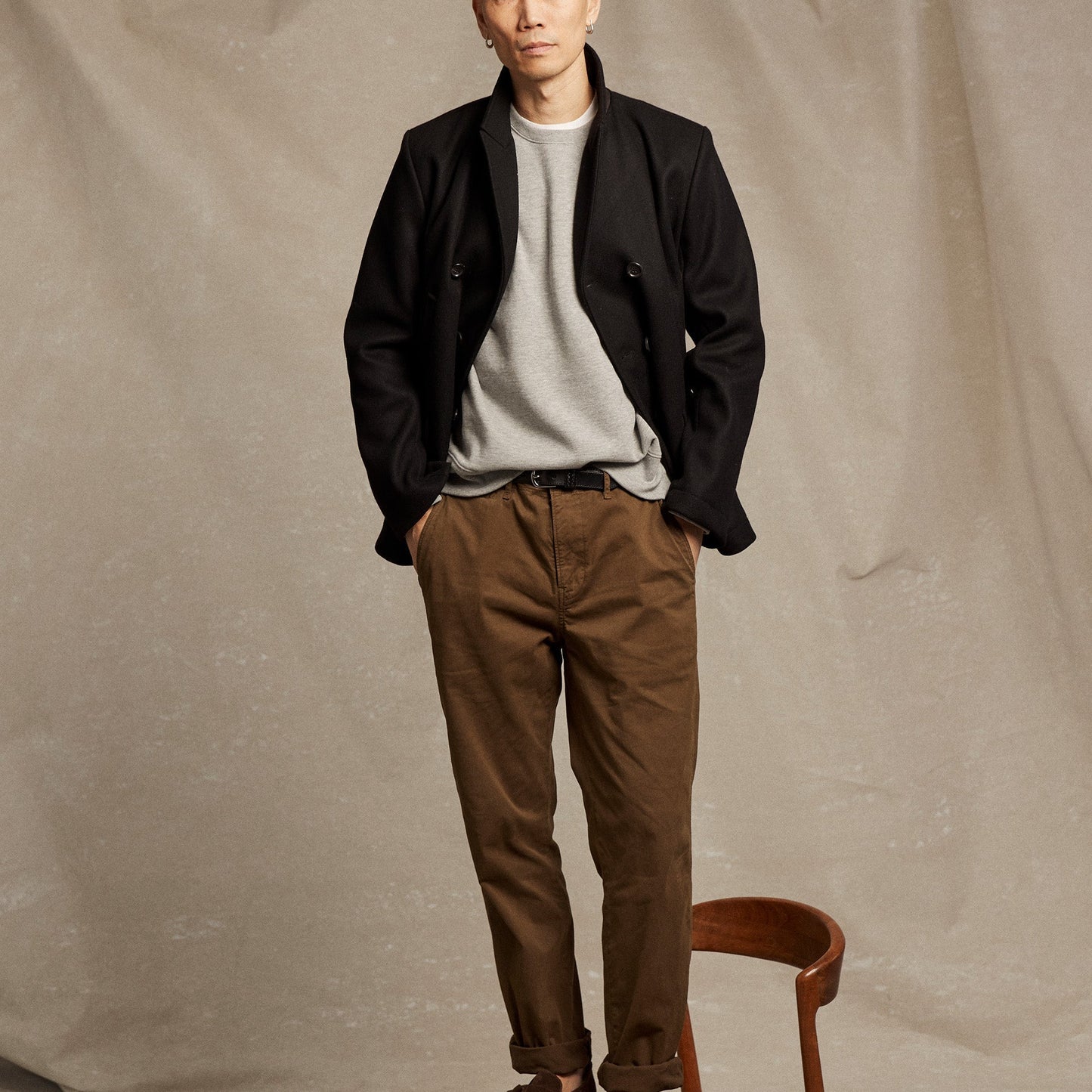 Billy Reid Black Bond Peacoat