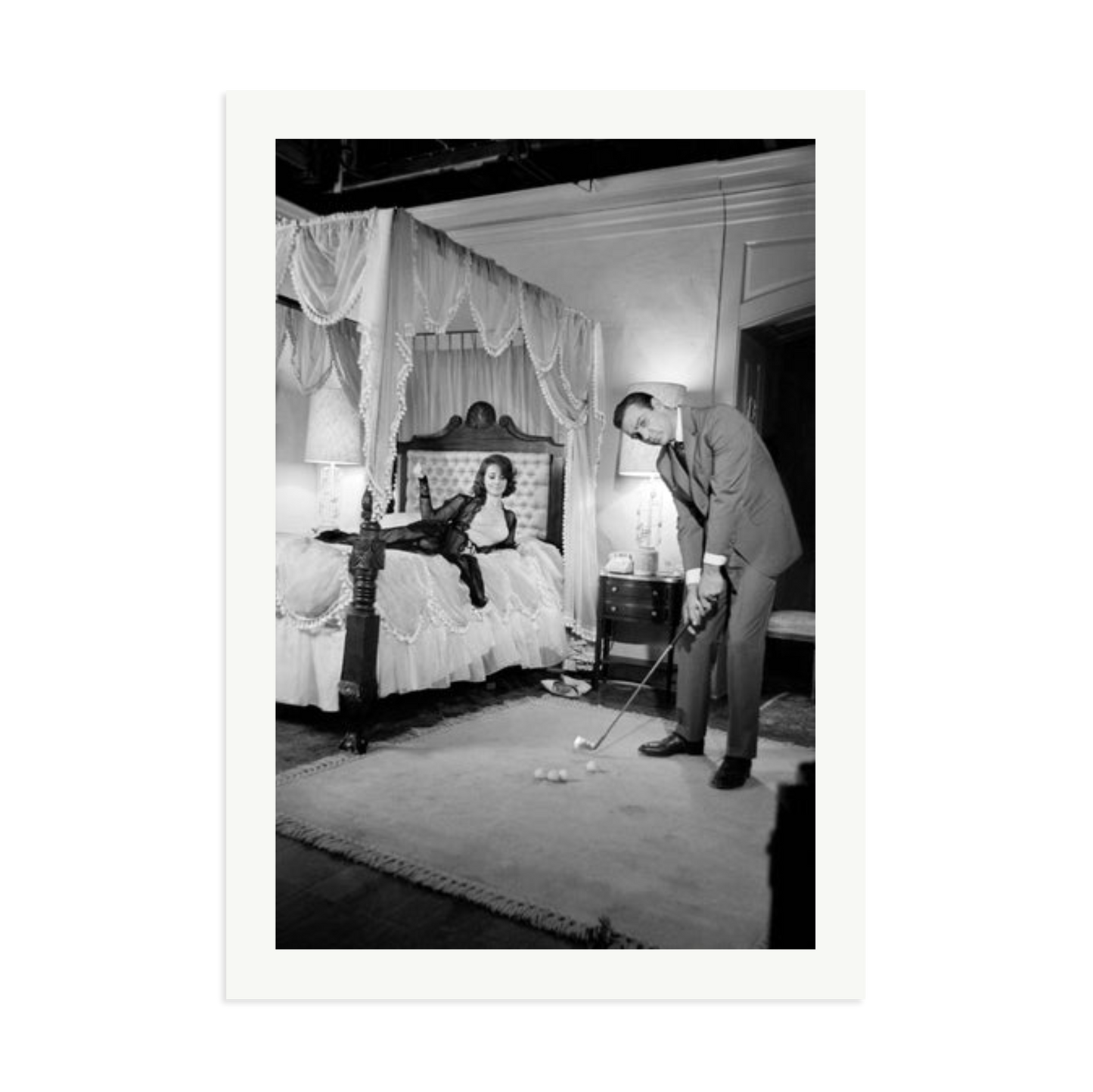 Connery, Golf on Set Framed Print Print Only XXL