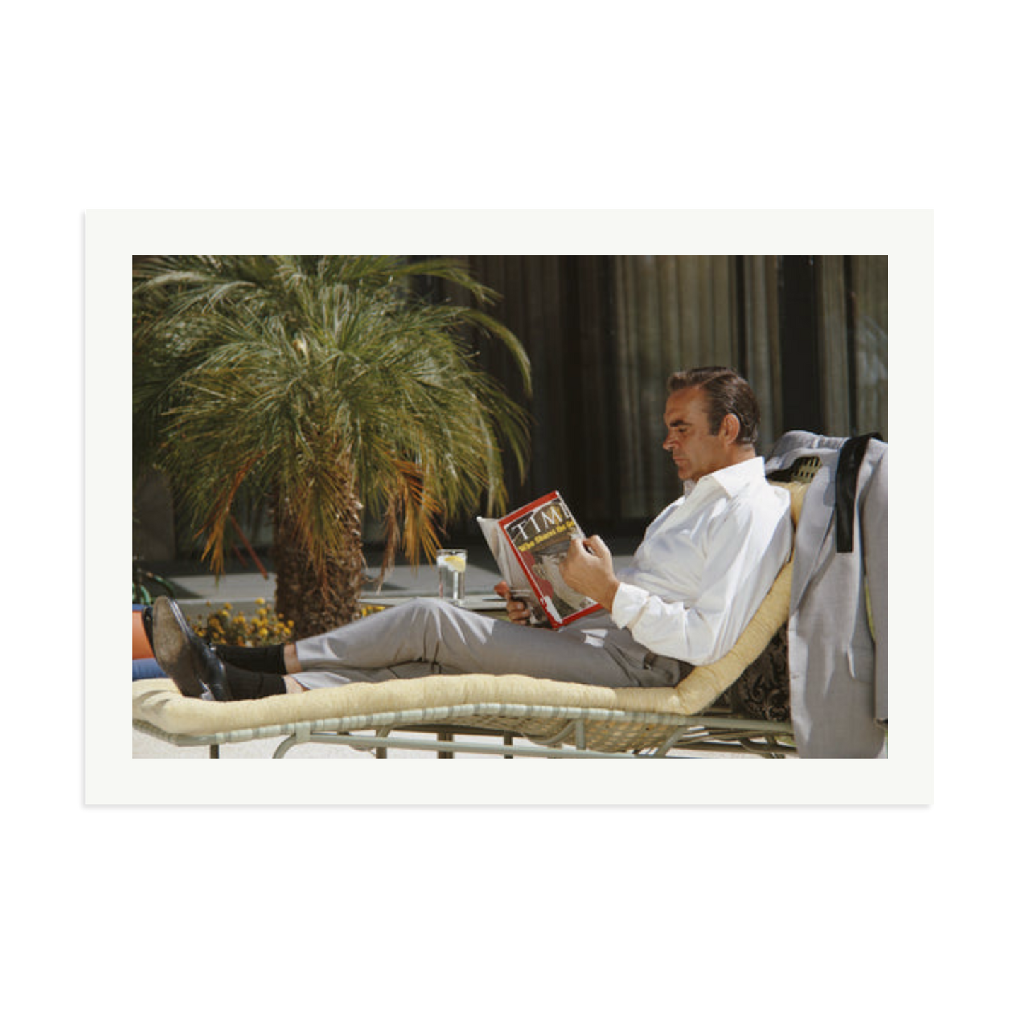 Sean Connery Lounging Framed Print Print Only XXL
