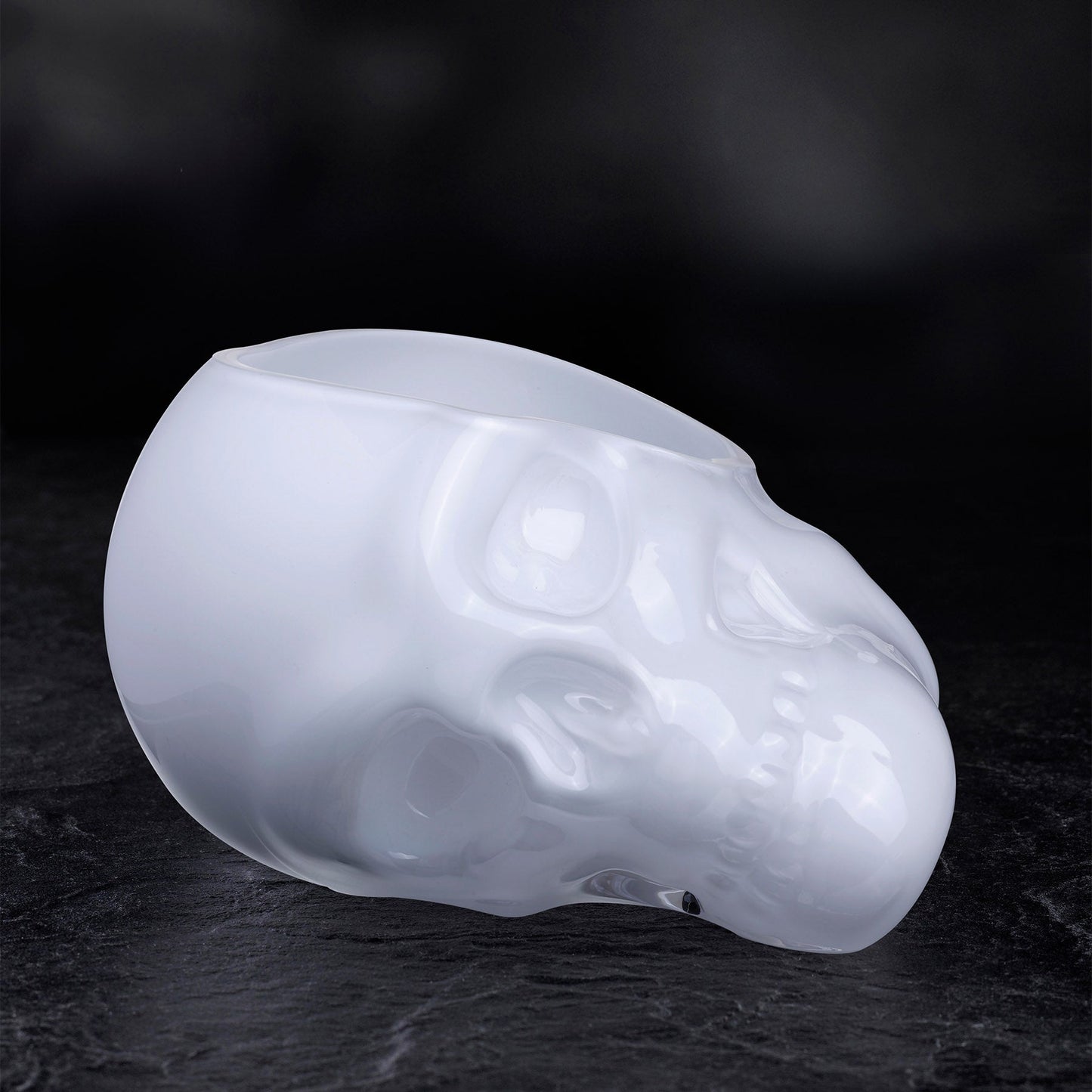 Nude Memento Mori Faceted Opal White Skull Bowl