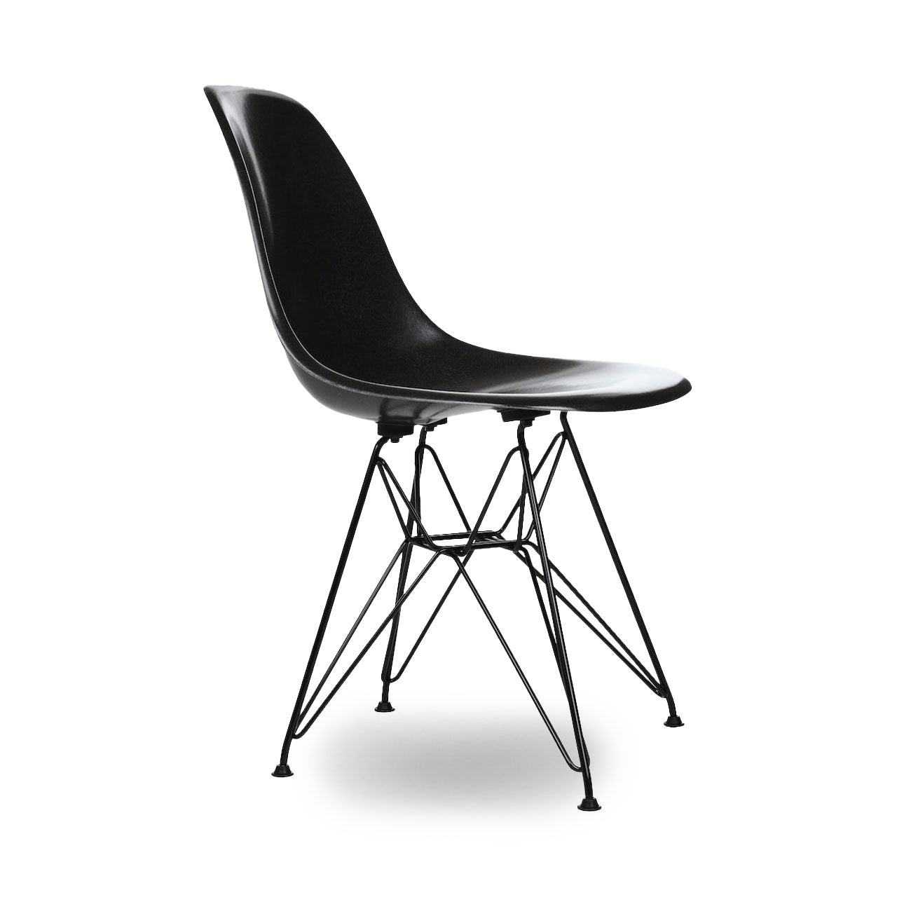 Eames Beistellstuhl aus geformtem Fiberglas
