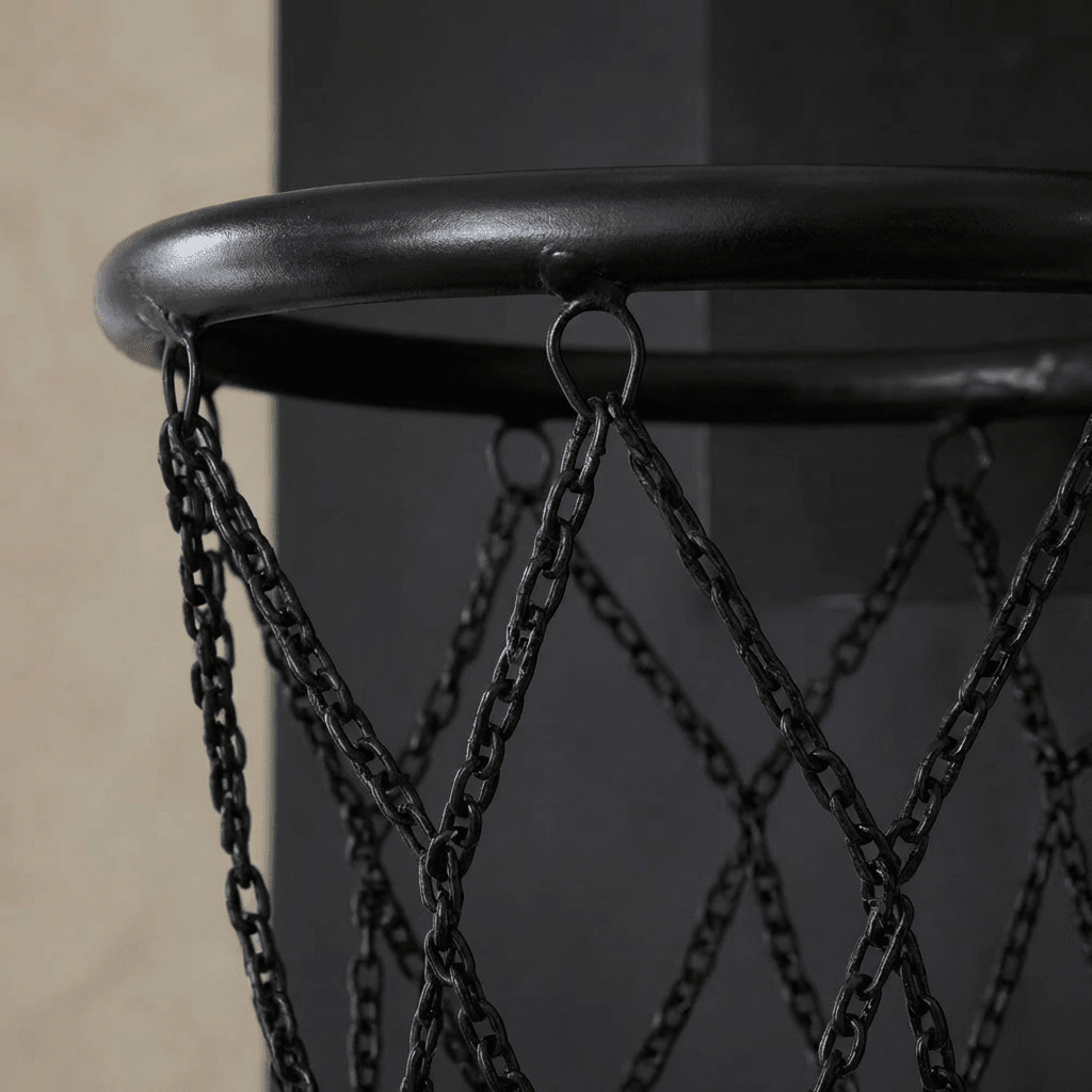 Marble Cultures Black Leather Basketball Hoop