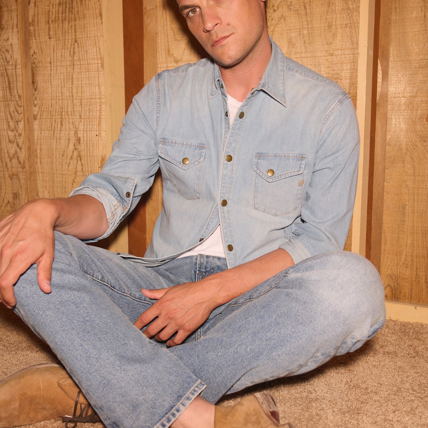 Billy Reid Washed Shoals Denim Shirt