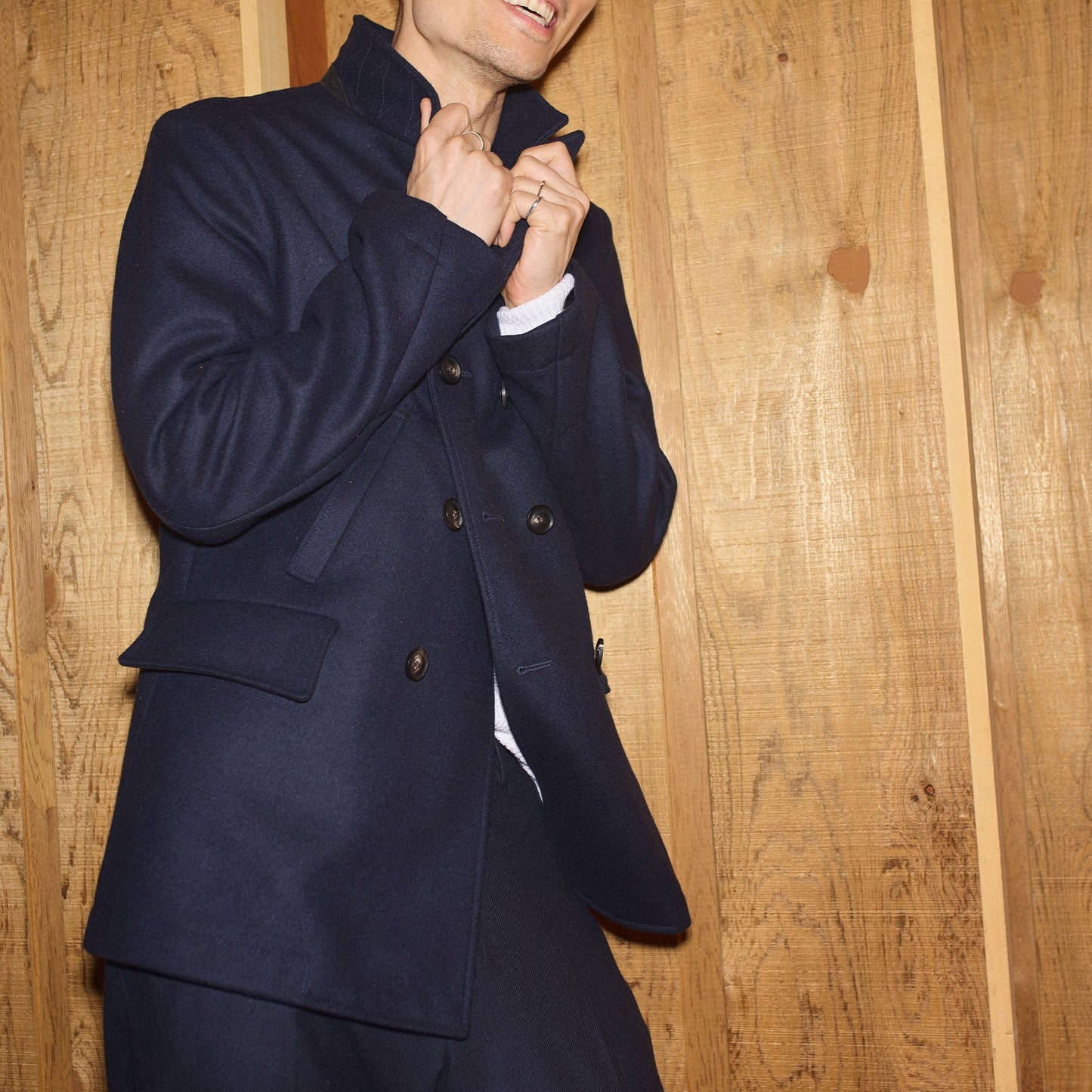 Billy Reid Navy Bond Peacoat